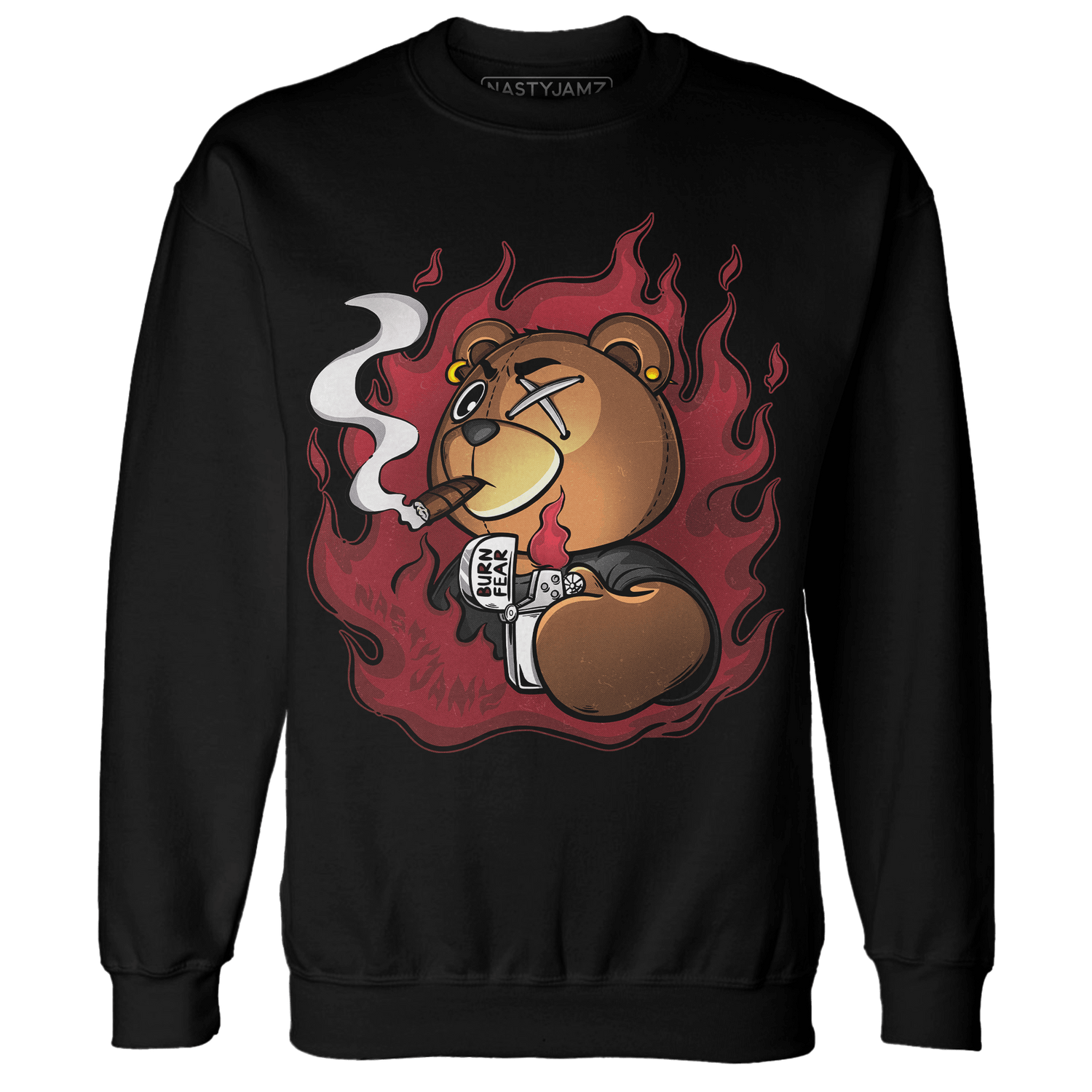 Cherry 12s Sweatshirt Match BER Burn Fear - NastyJamz
