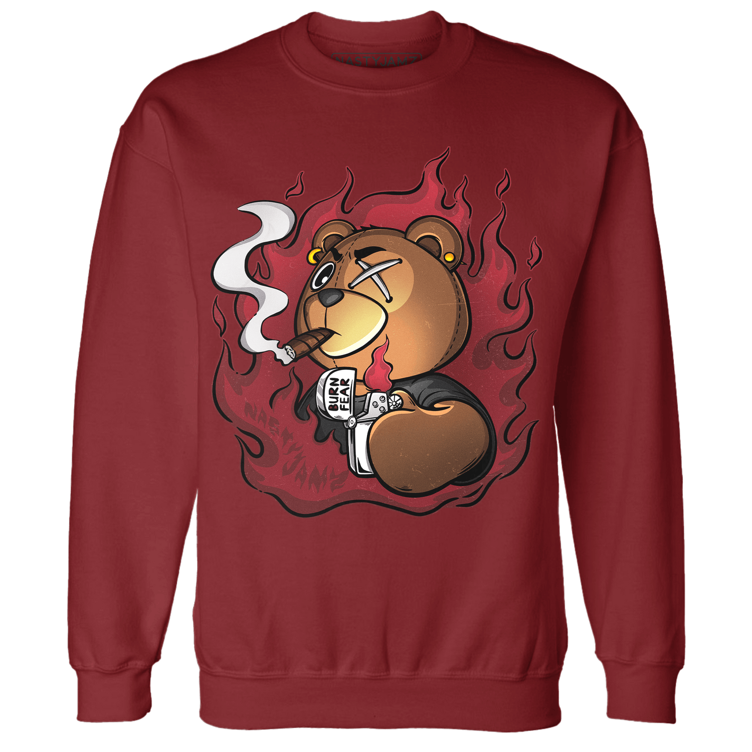Cherry 12s Sweatshirt Match BER Burn Fear - NastyJamz