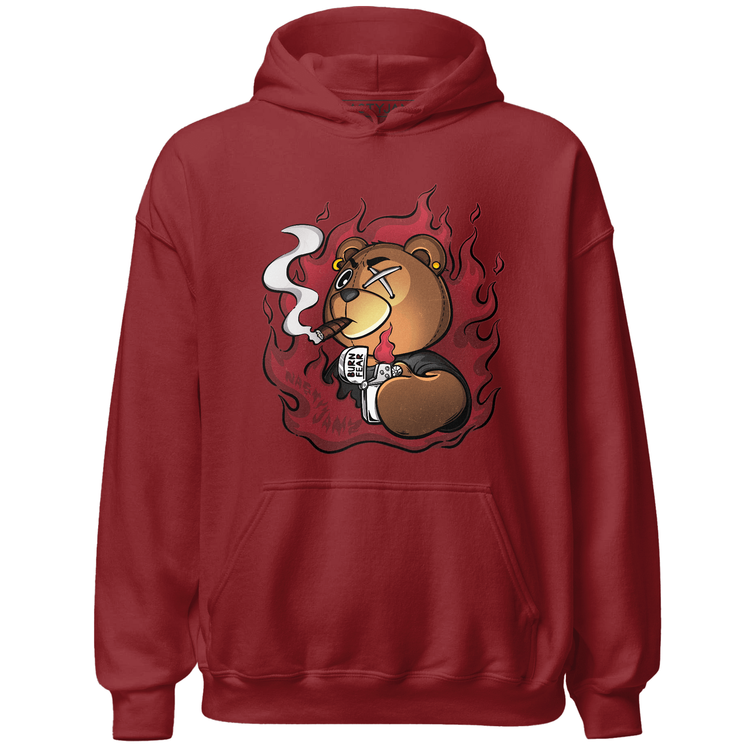 Cherry 12s Hoodie Match BER Burn Fear - NastyJamz