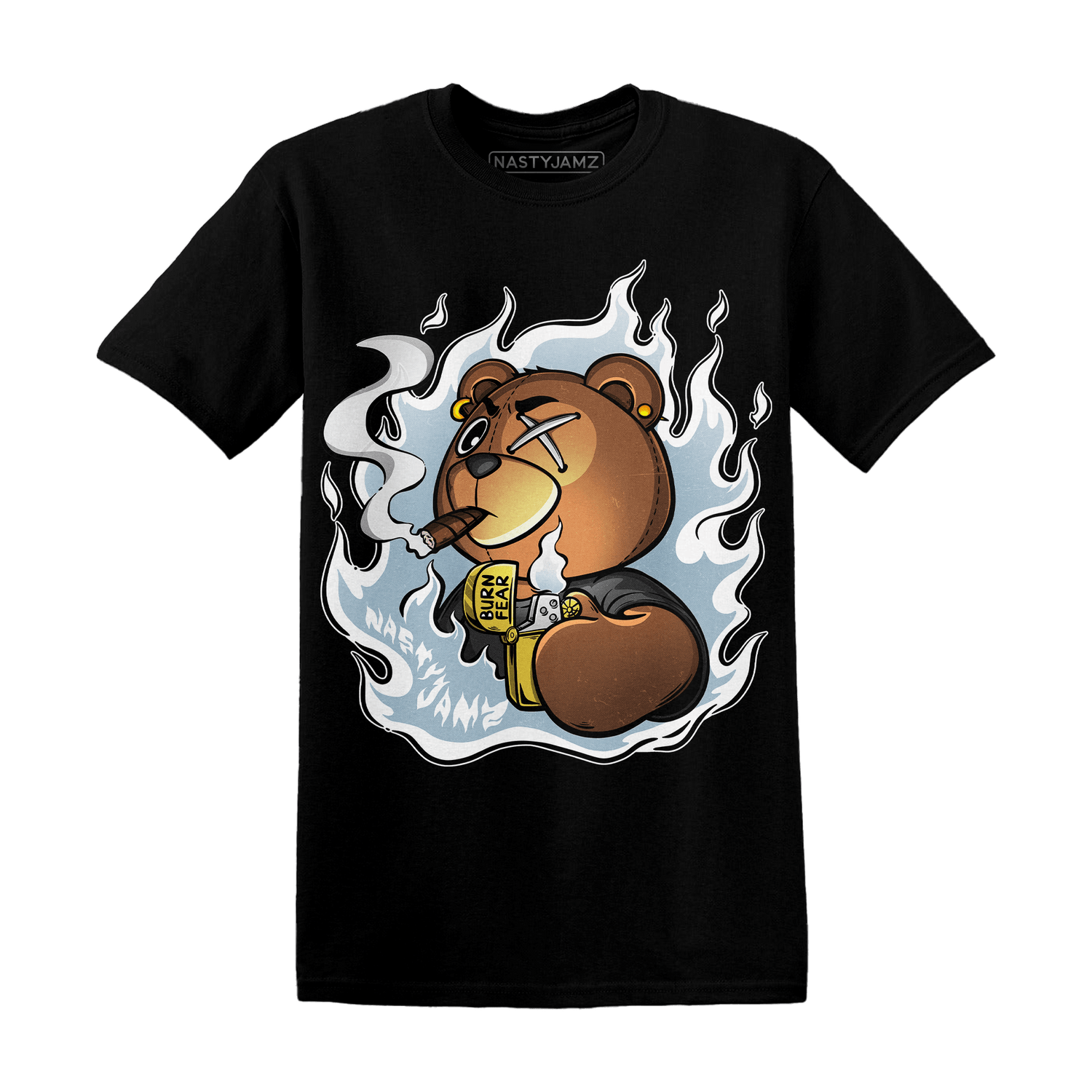 Blue Grey 13s T Shirt Match BER Burn Fear - NastyJamz