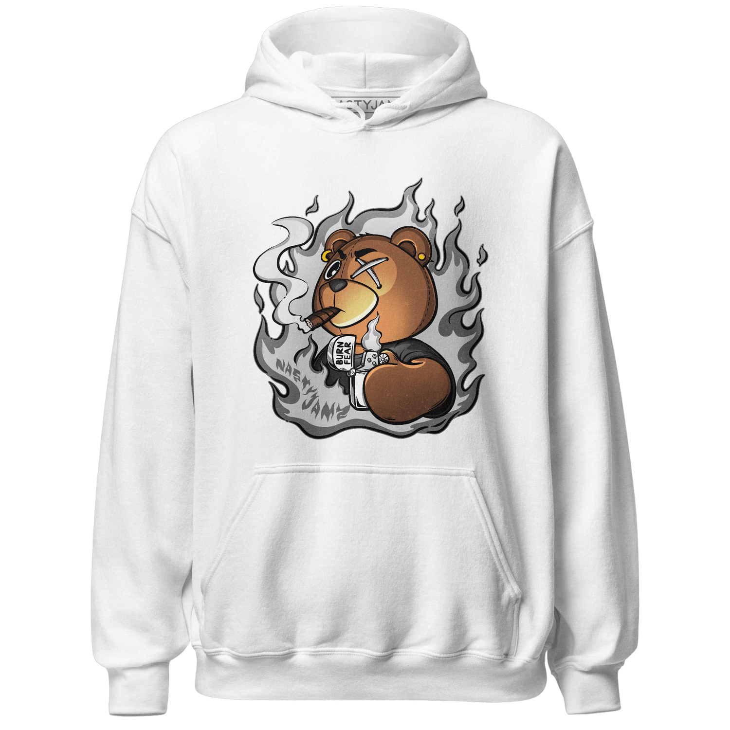 Retro High OG Black White 1s Hoodie Match BER Burn Fear - NastyJamz