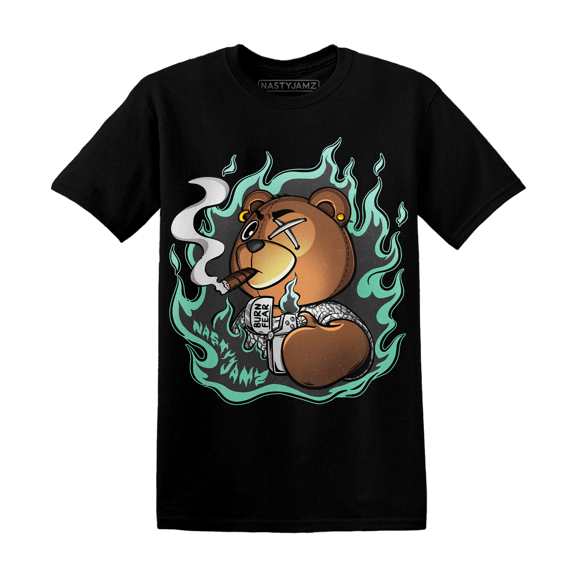 Green Glow 3s T Shirt Match BER Burn Fear - NastyJamz