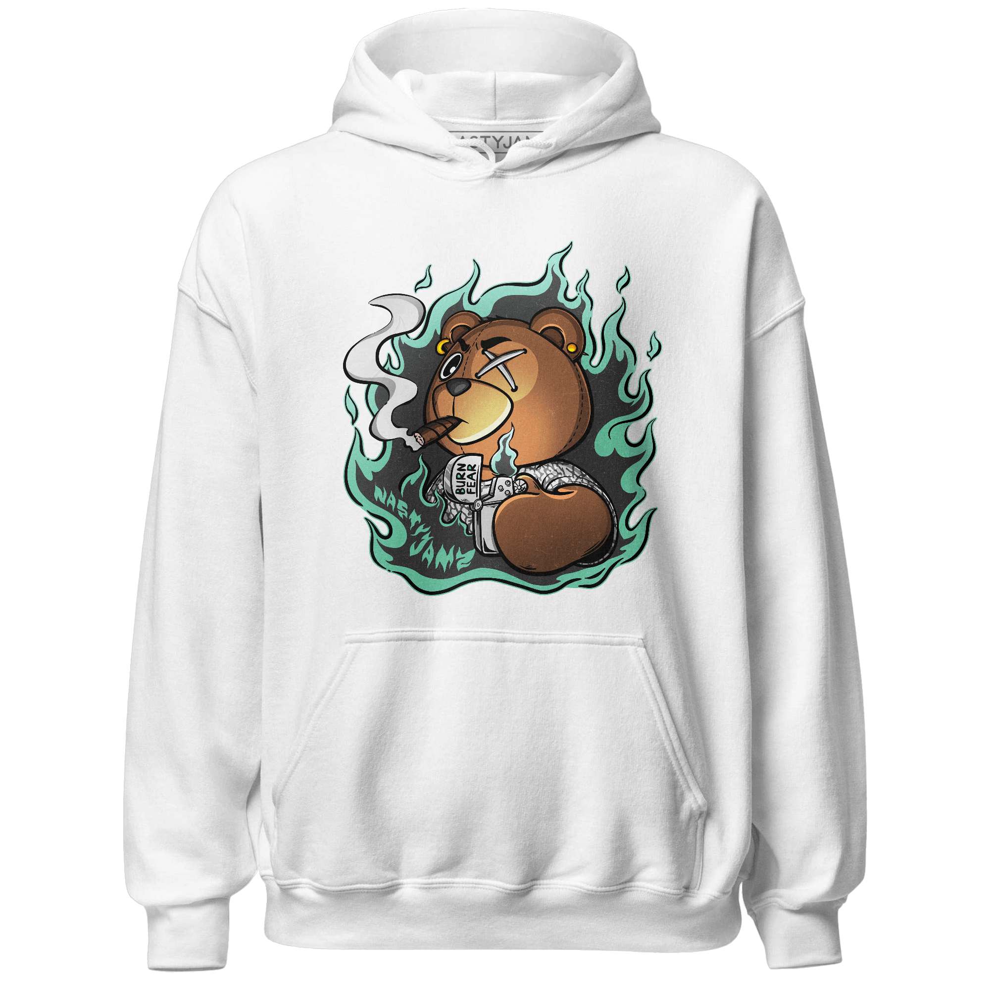 Green Glow 3s Hoodie Match BER Burn Fear - NastyJamz