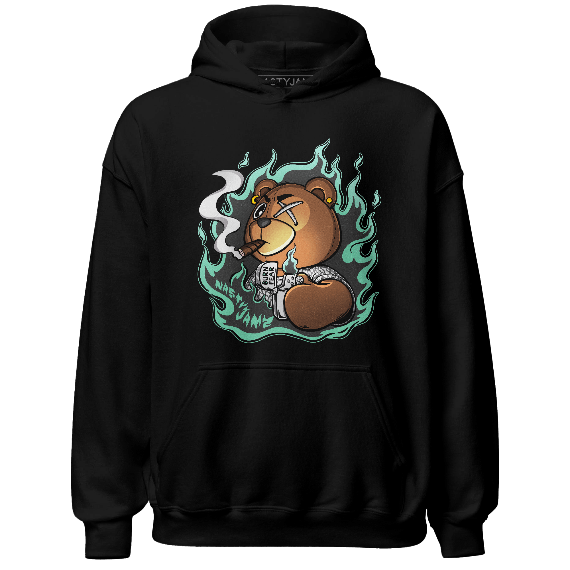 Green Glow 3s Hoodie Match BER Burn Fear - NastyJamz