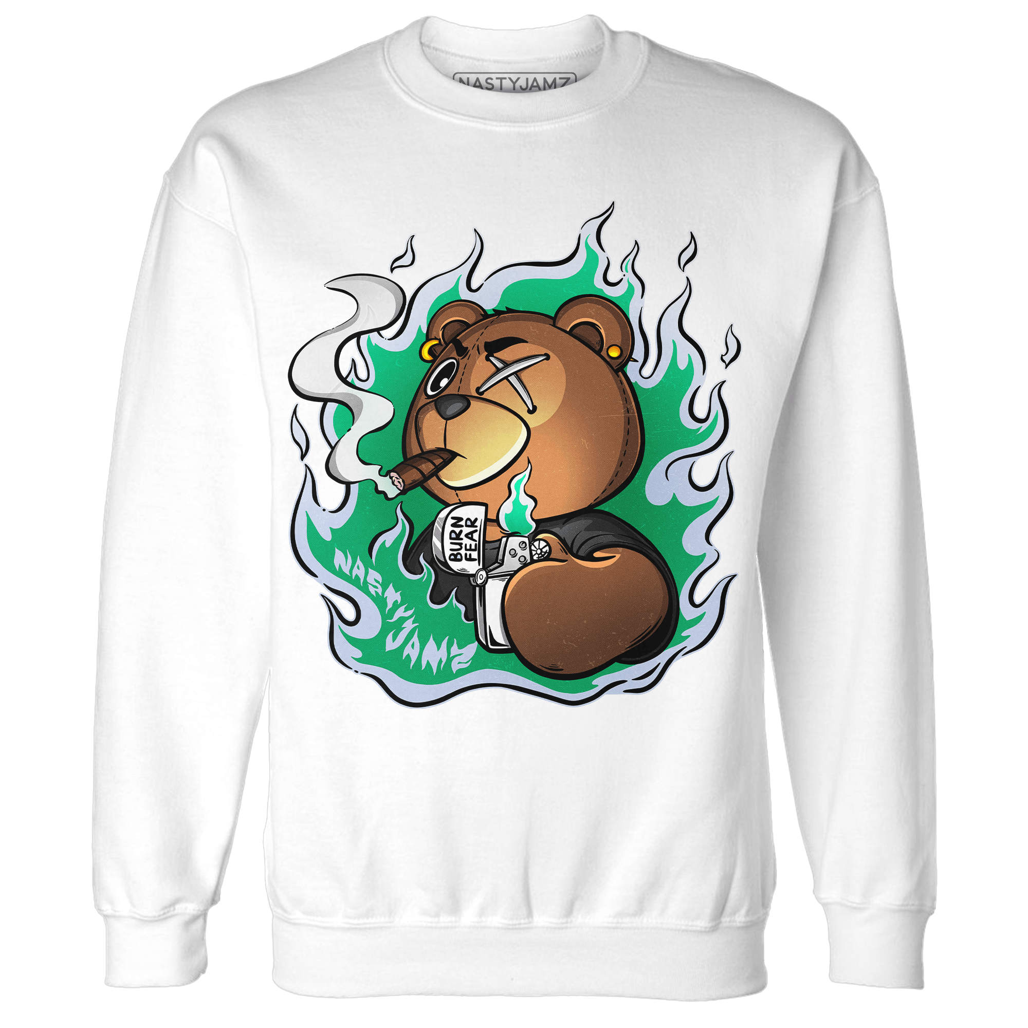 Lucky Green 5s Sweatshirt Match BER Burn Fear - NastyJamz