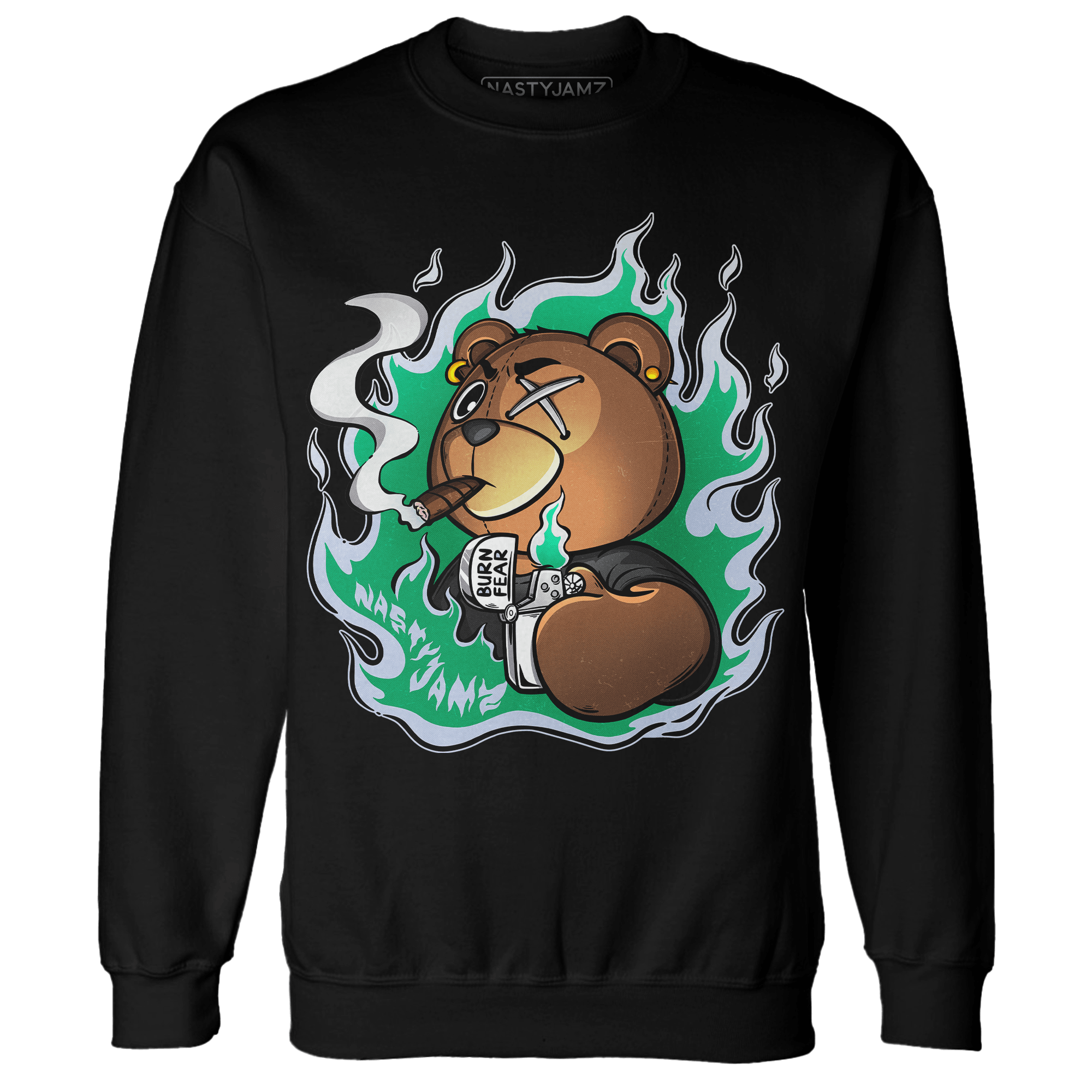 Lucky Green 5s Sweatshirt Match BER Burn Fear - NastyJamz