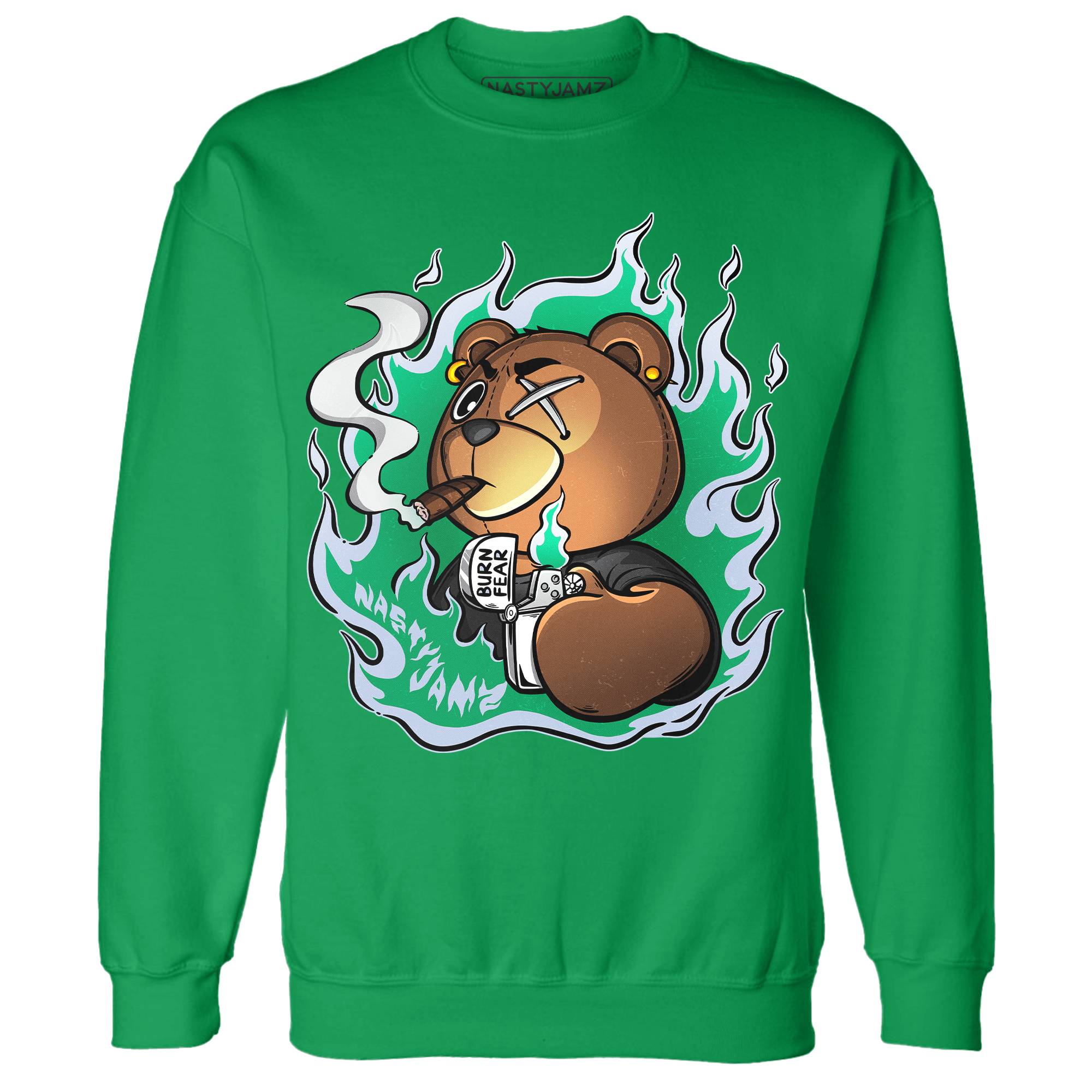 Lucky Green 5s Sweatshirt Match BER Burn Fear - NastyJamz
