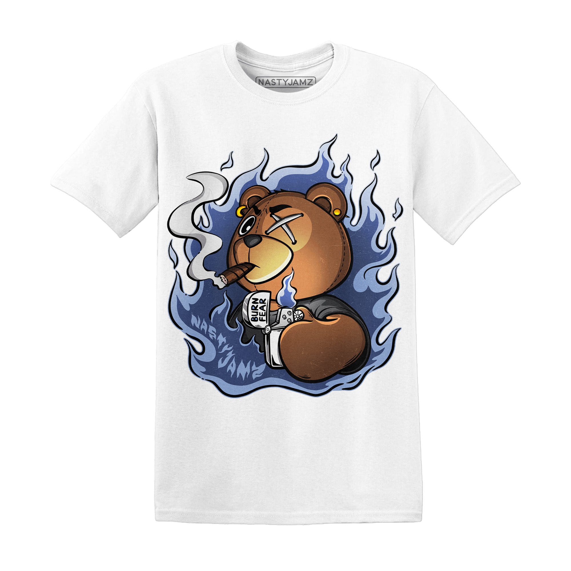 Midnight Navy 5s T Shirt Match BER Burn Fear - NastyJamz