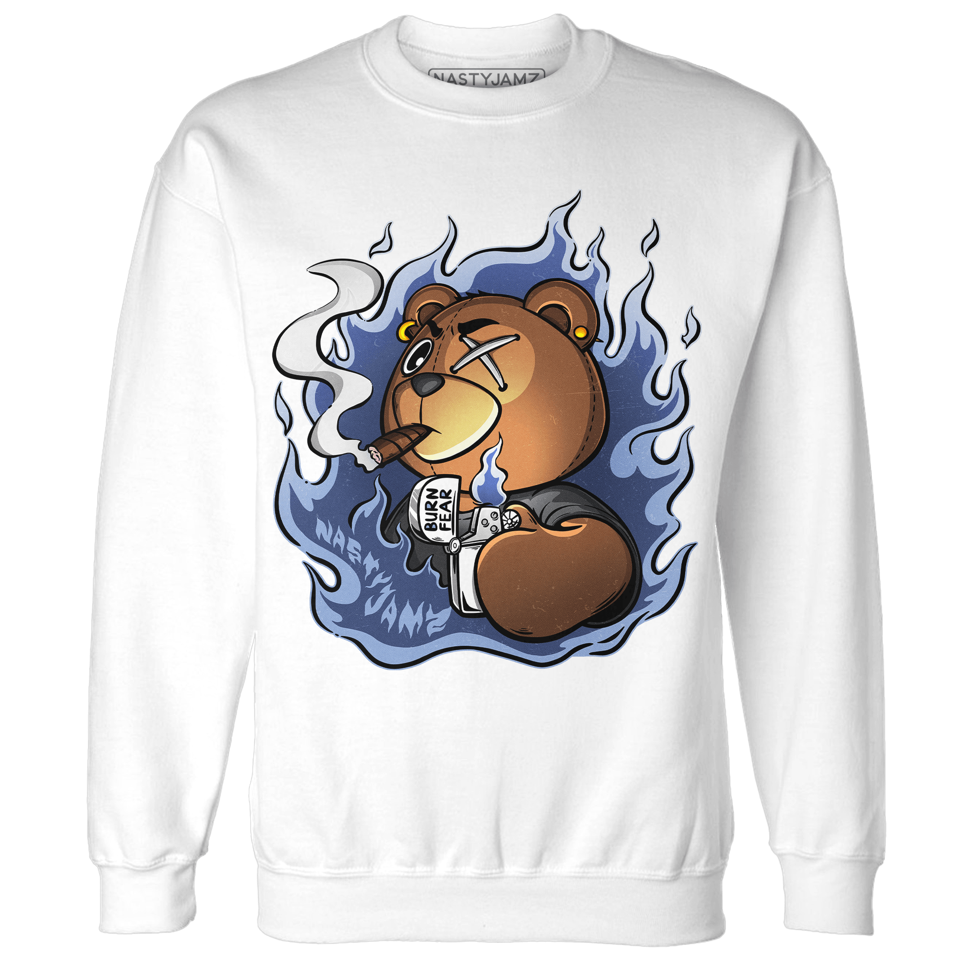 Midnight Navy 5s Sweatshirt Match BER Burn Fear - NastyJamz