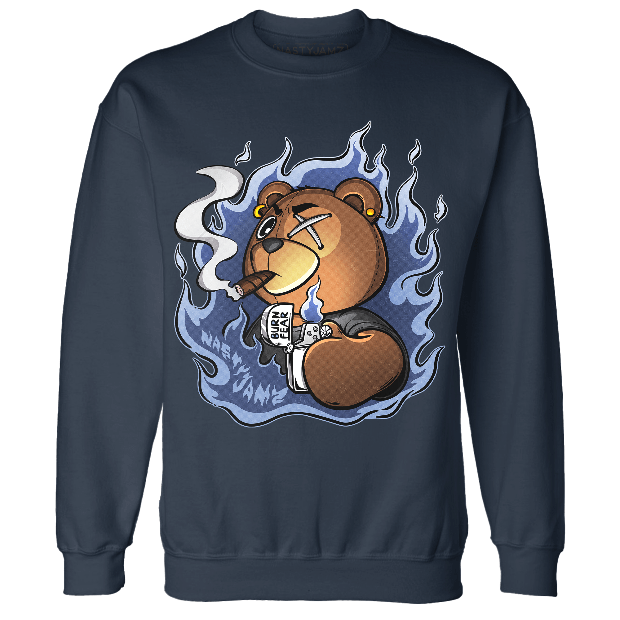 Midnight Navy 5s Sweatshirt Match BER Burn Fear - NastyJamz
