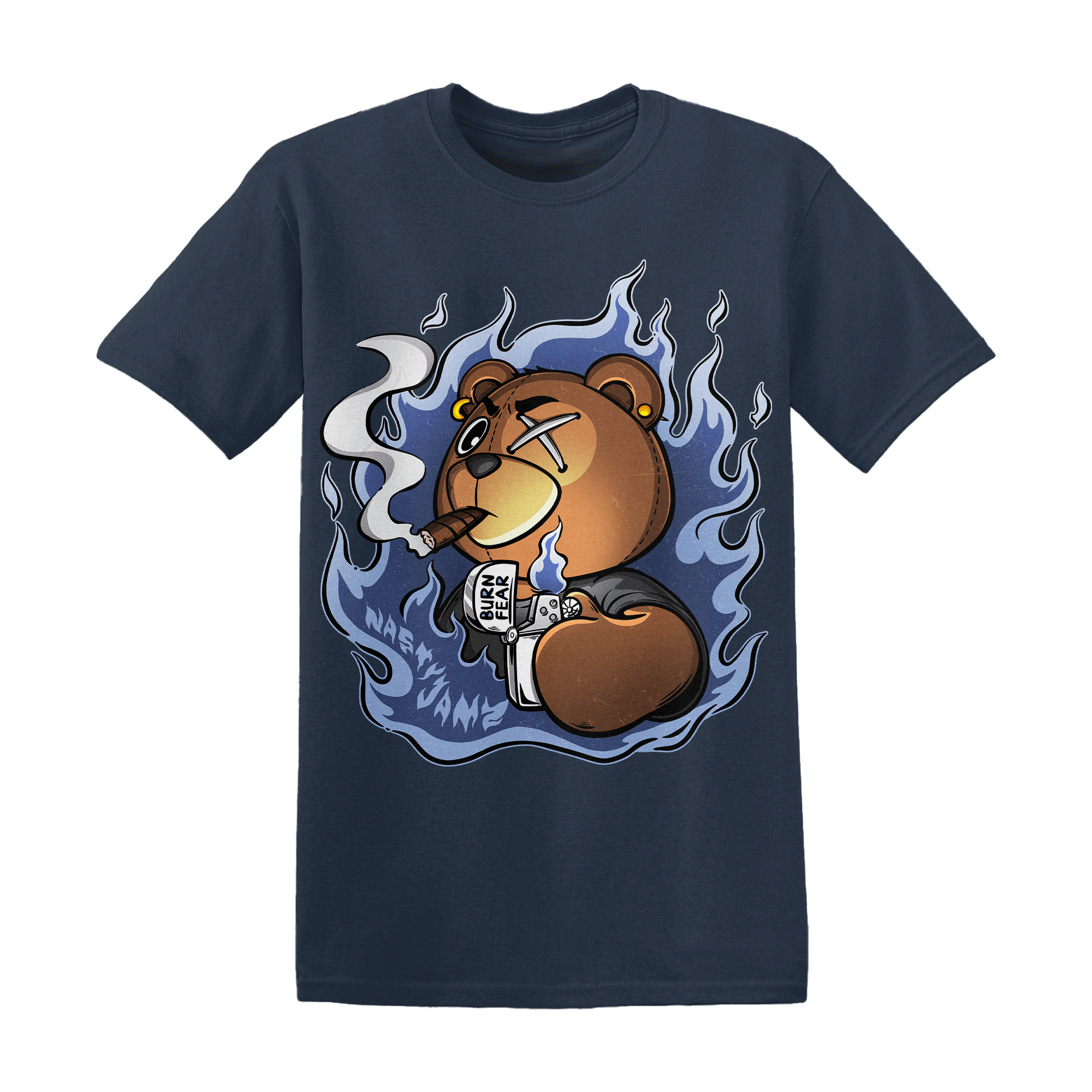 Midnight Navy 5s T Shirt Match BER Burn Fear - NastyJamz