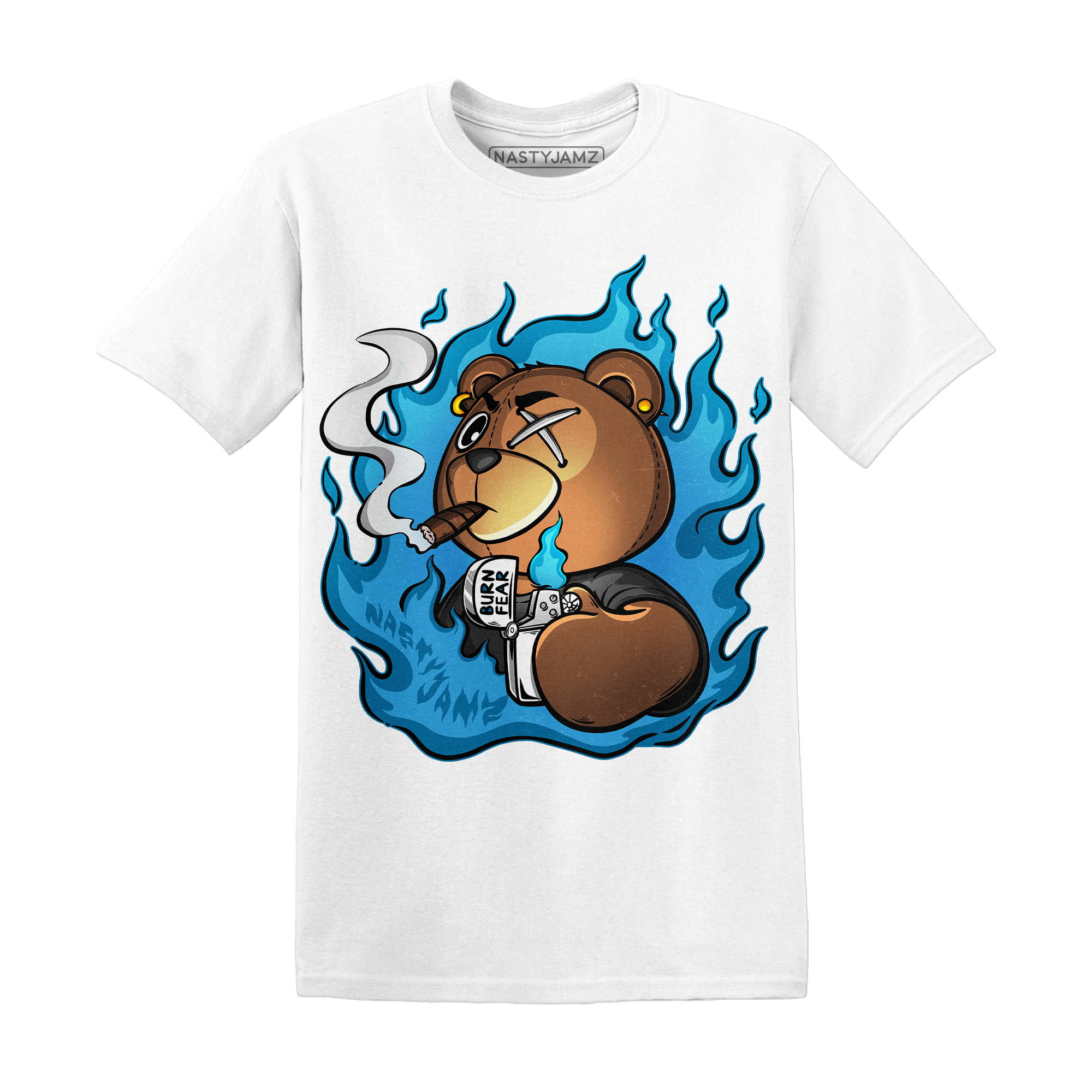 Powder Blue 9s T Shirt Match BER Burn Fear - NastyJamz