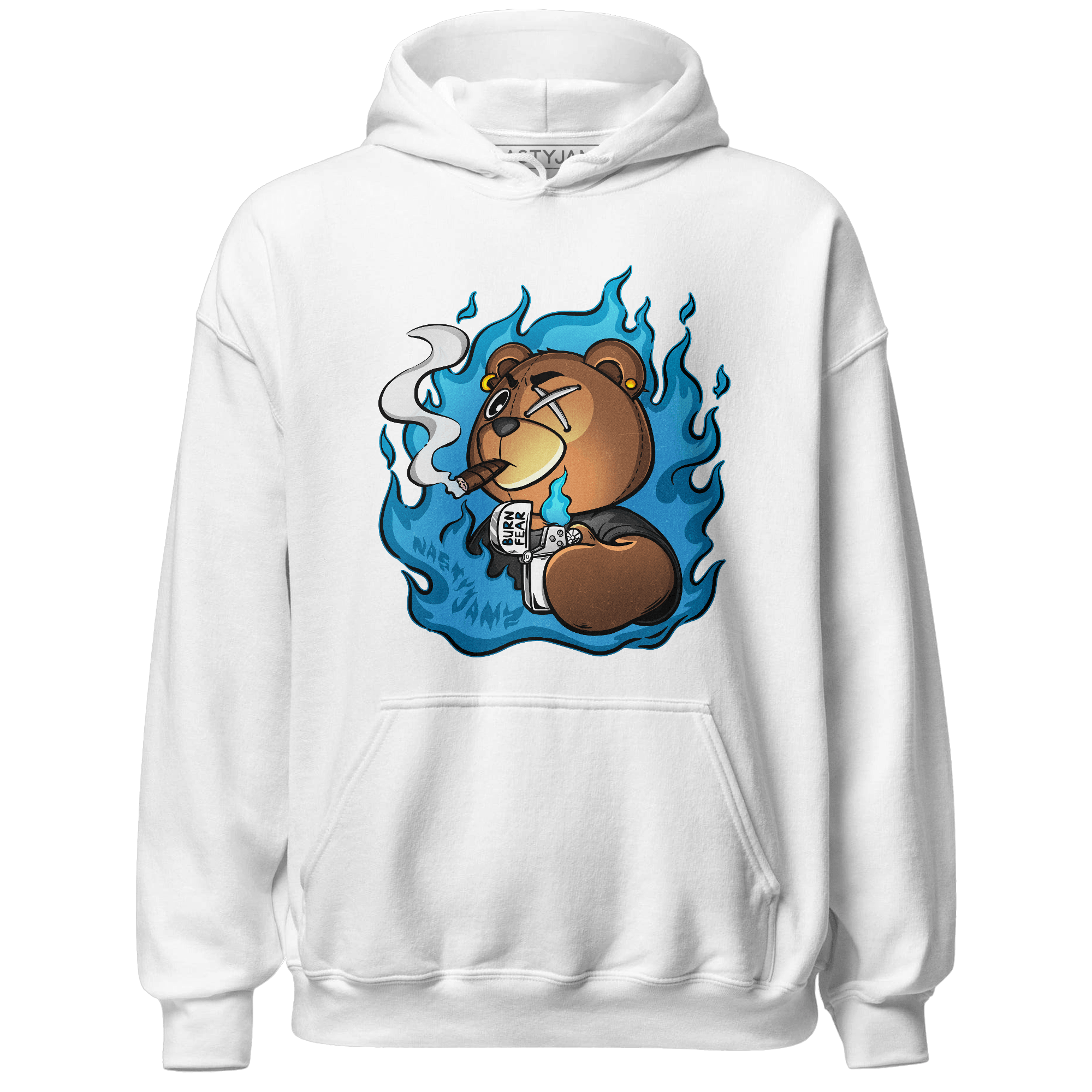 Powder Blue 9s Hoodie Match BER Burn Fear - NastyJamz