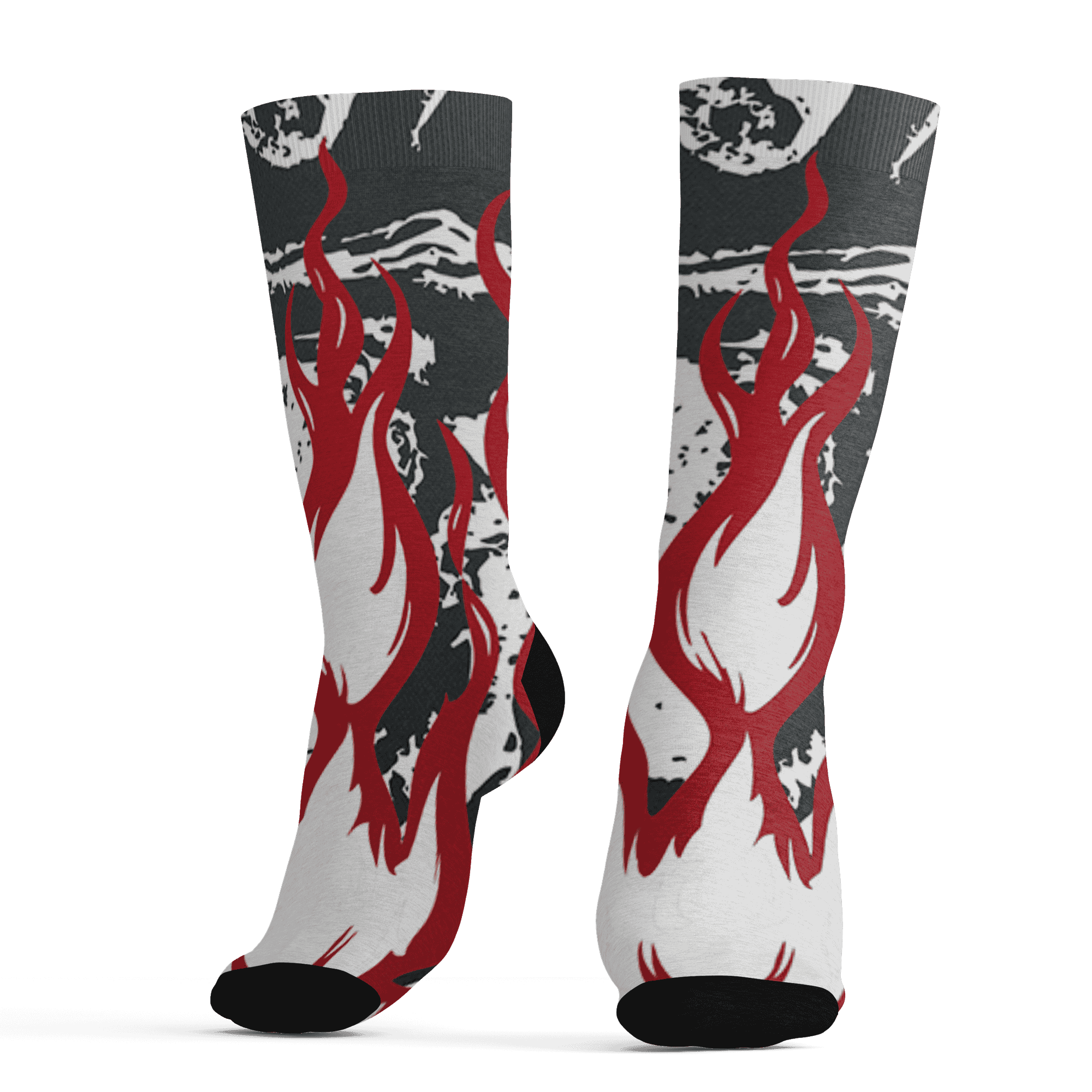 Retro Red Taxi 12s Socks Match BER Burn Fear 3D All-Over Print - NastyJamz