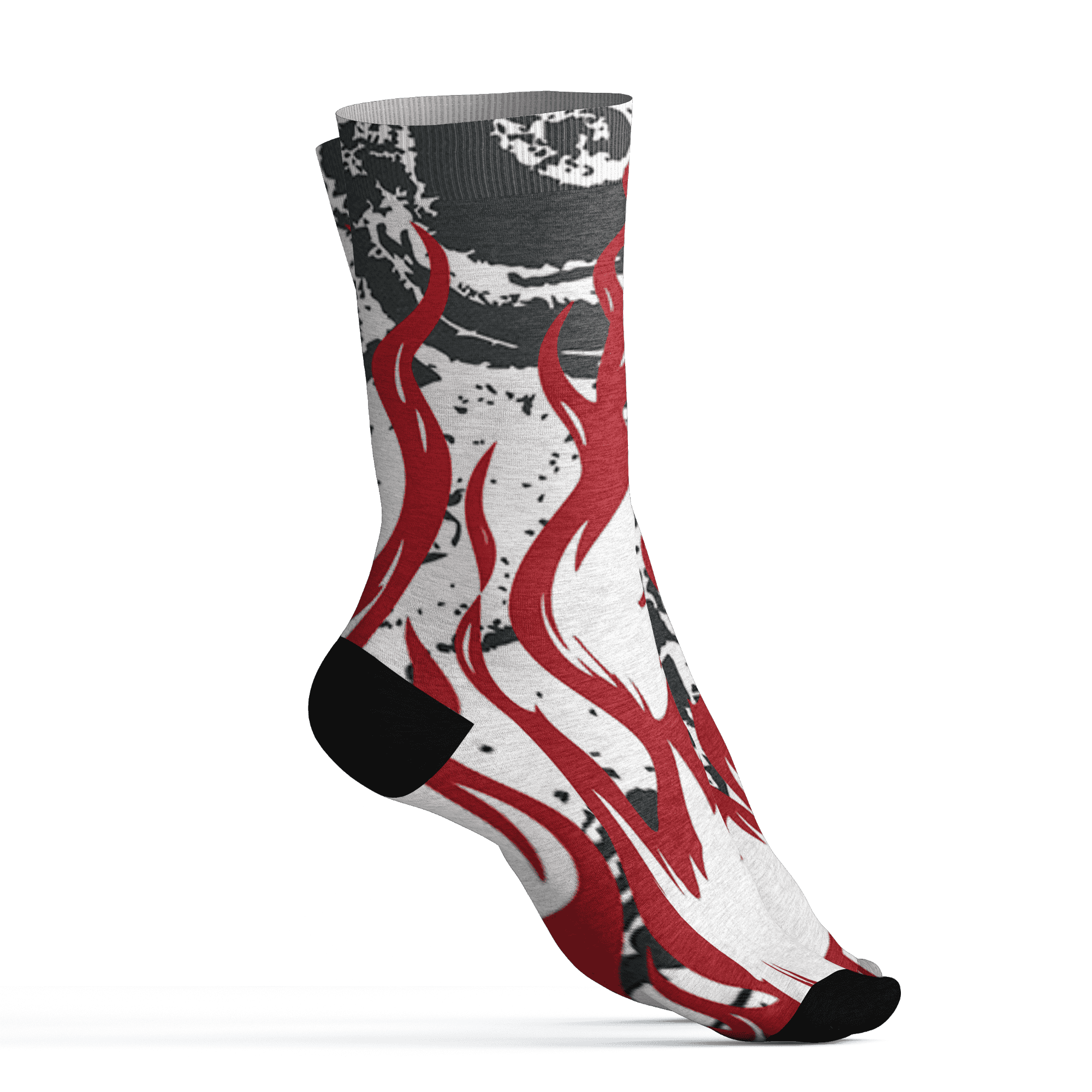 Retro Red Taxi 12s Socks Match BER Burn Fear 3D All-Over Print - NastyJamz