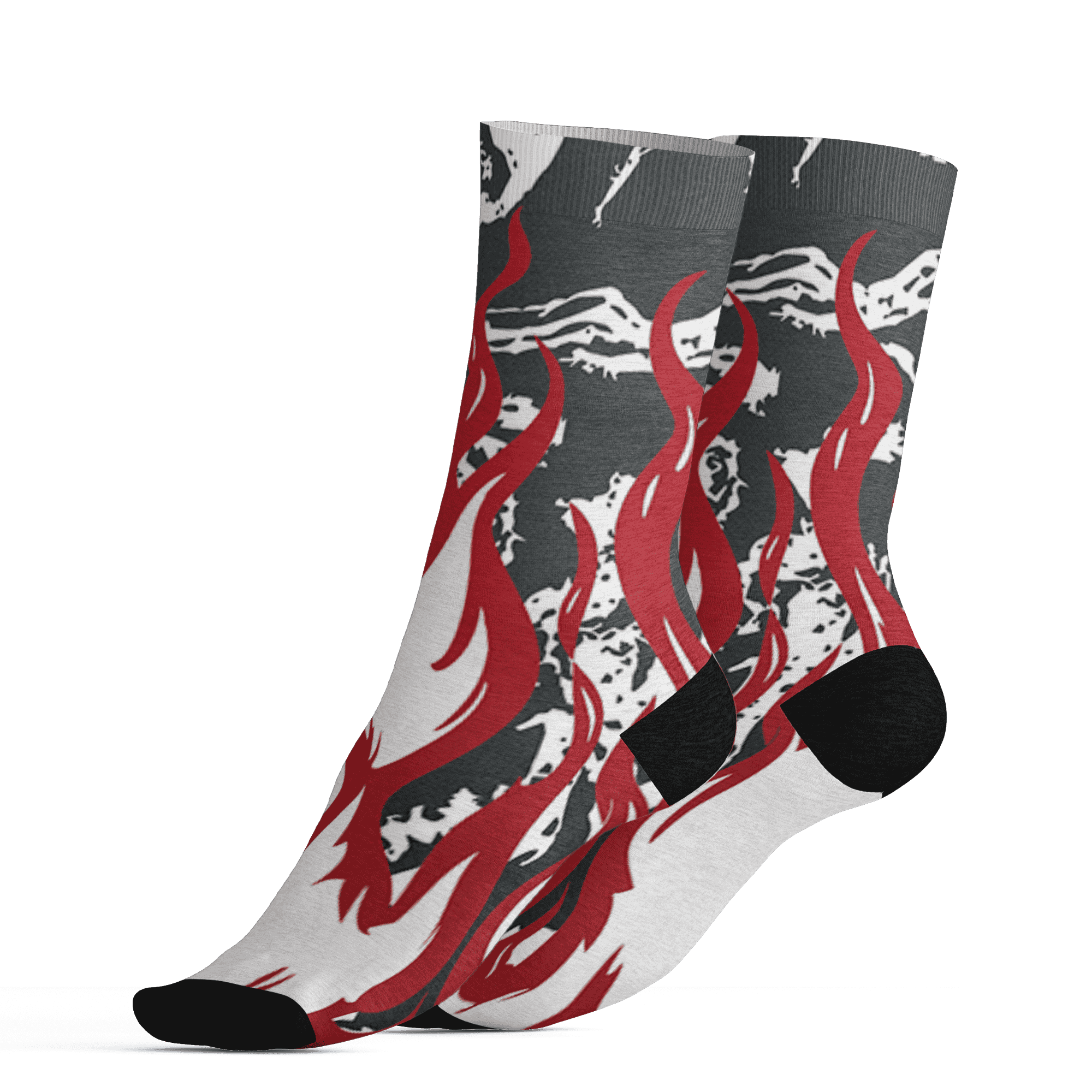 Retro Red Taxi 12s Socks Match BER Burn Fear 3D All-Over Print - NastyJamz