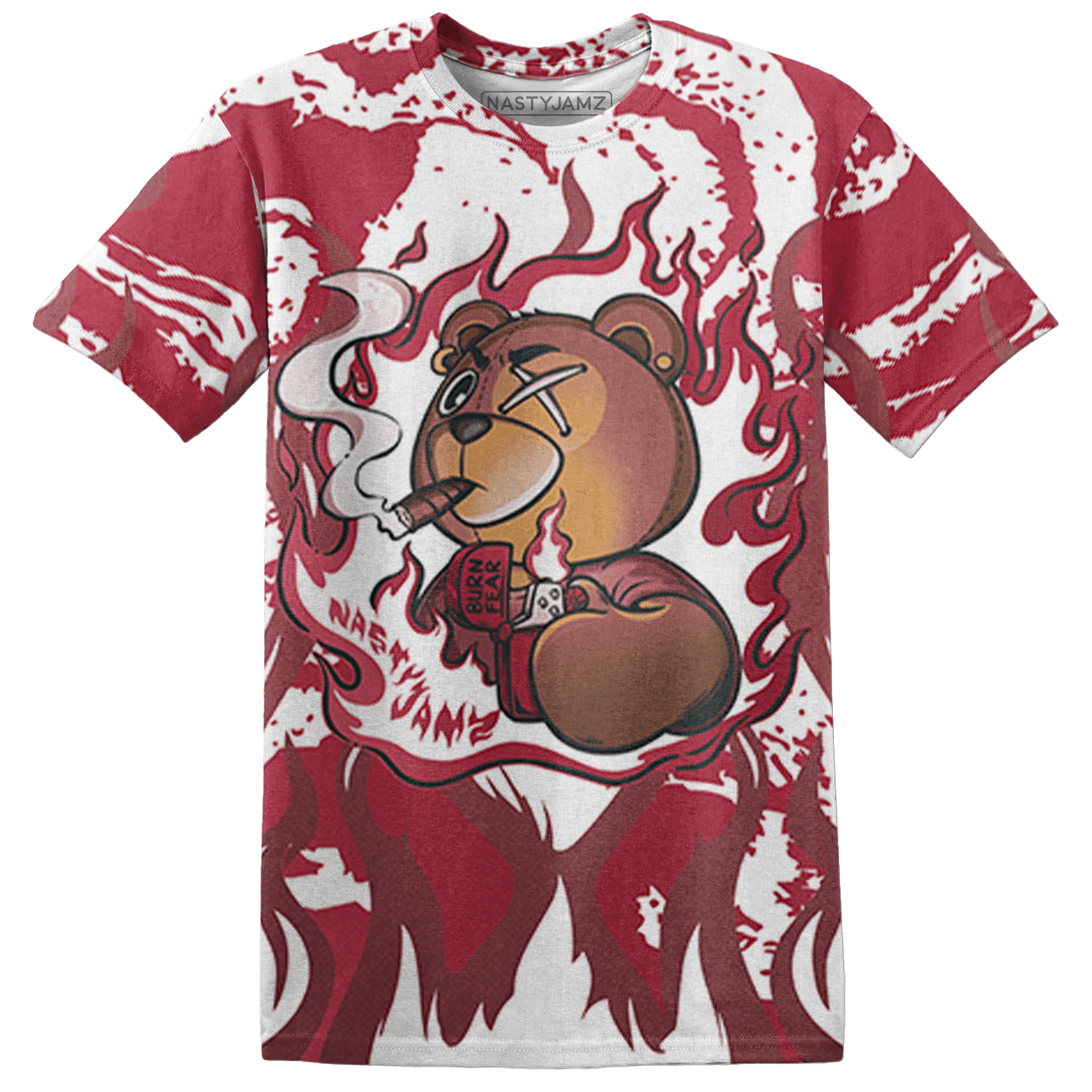 High 85 Metallic Burgundy 1s T Shirt Match BER Burn Fear 3D All-Over Print - NastyJamz