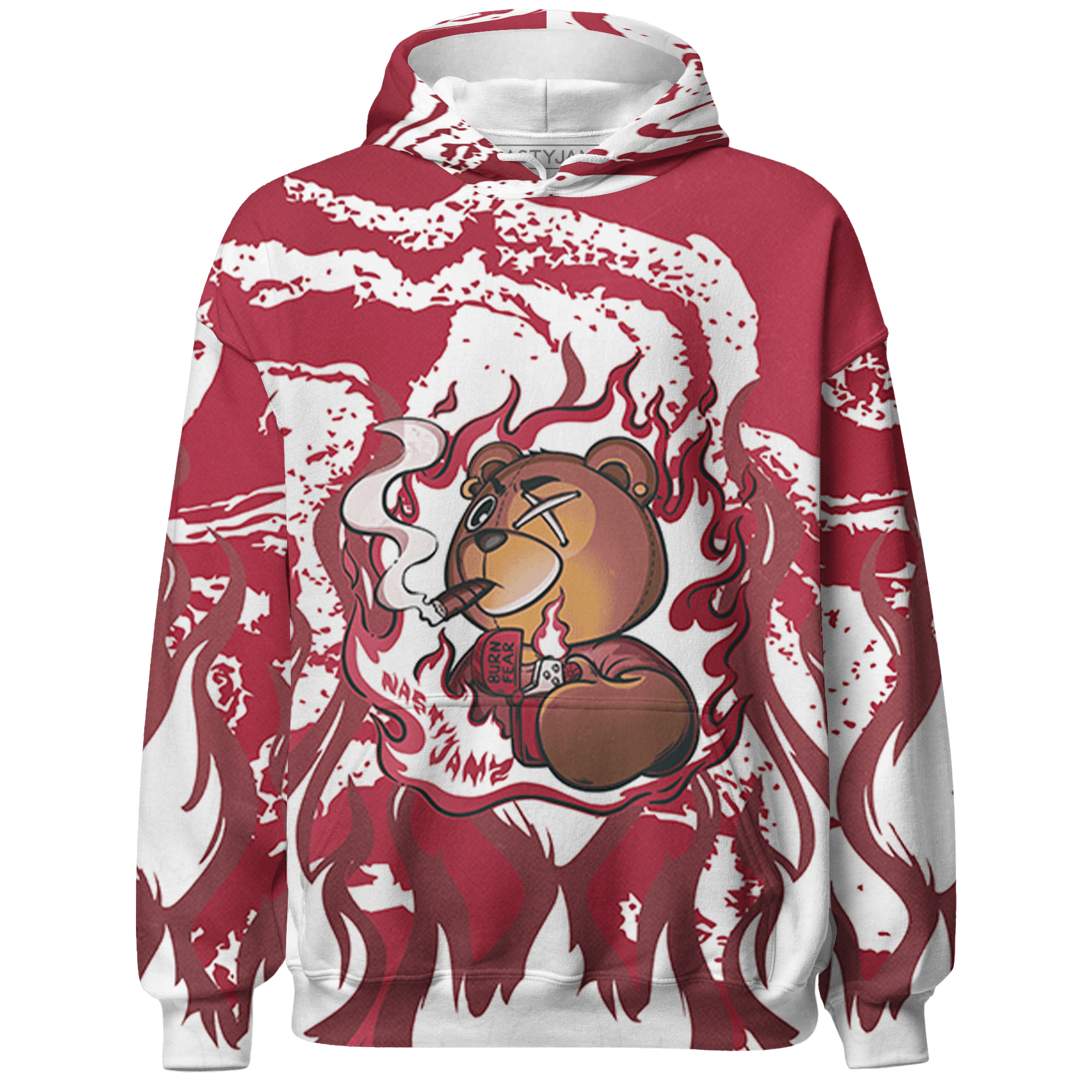 High 85 Metallic Burgundy 1s Hoodie Match BER Burn Fear 3D All-Over Print - NastyJamz