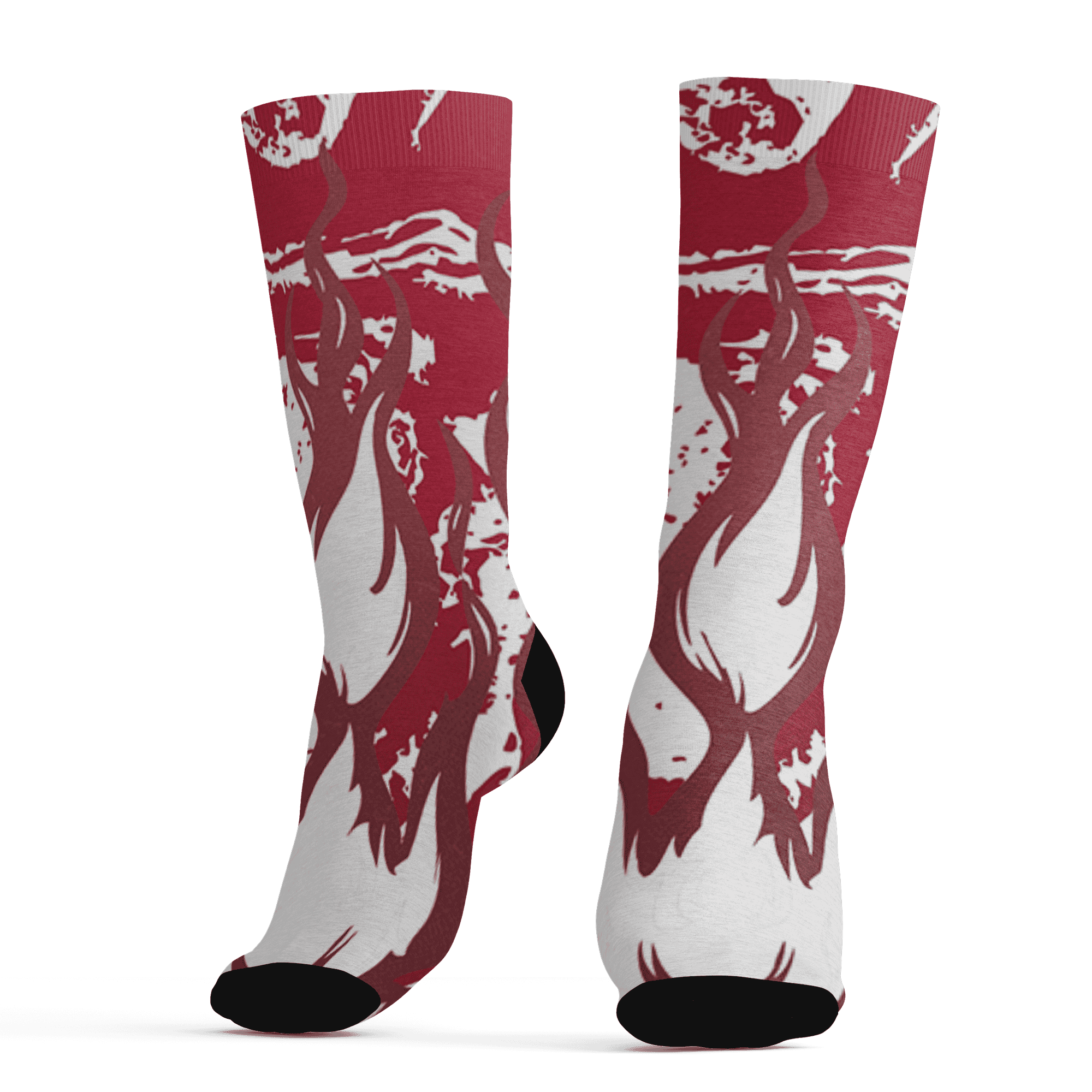 High 85 Metallic Burgundy 1s Socks Match BER Burn Fear 3D All-Over Print - NastyJamz