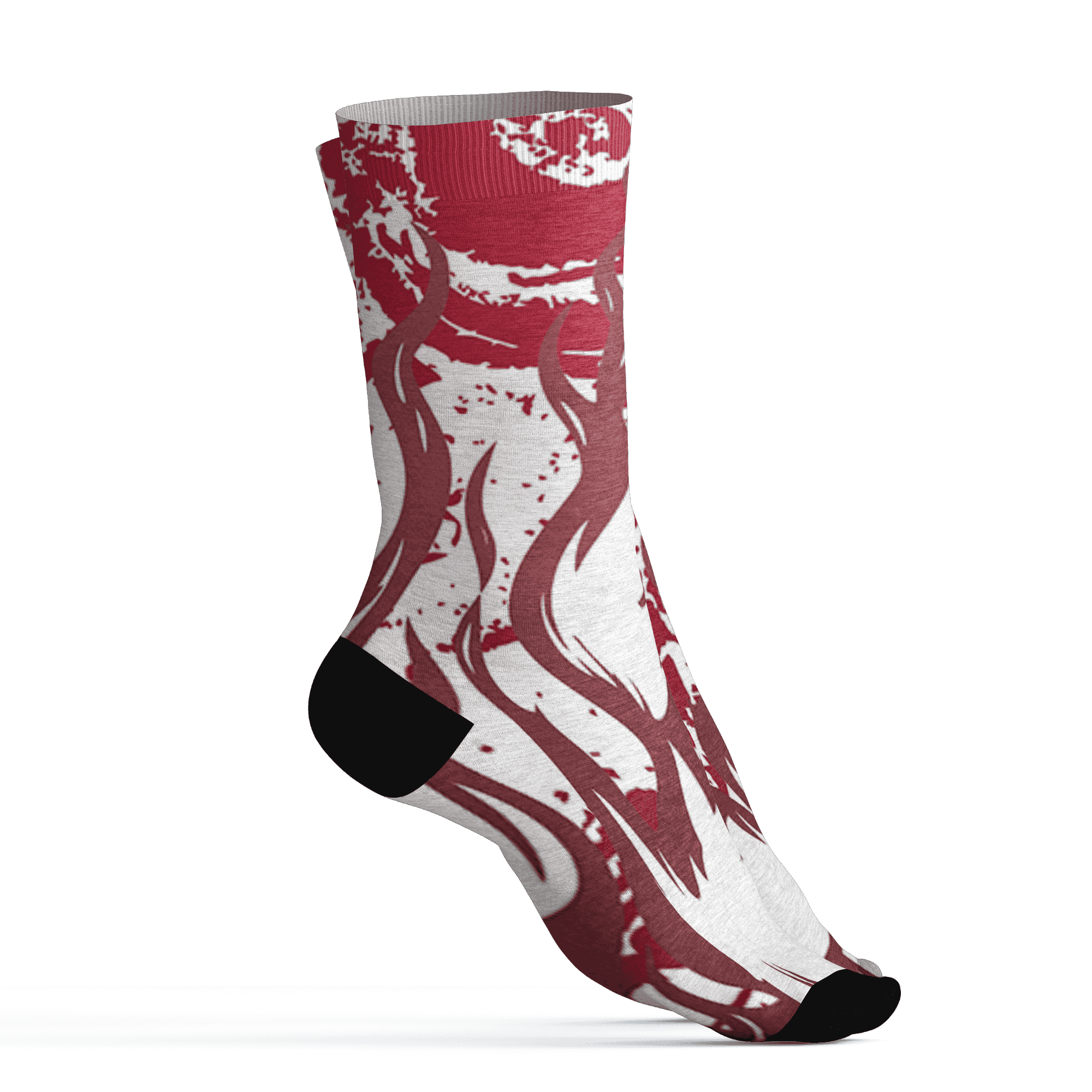 High 85 Metallic Burgundy 1s Socks Match BER Burn Fear 3D All-Over Print - NastyJamz