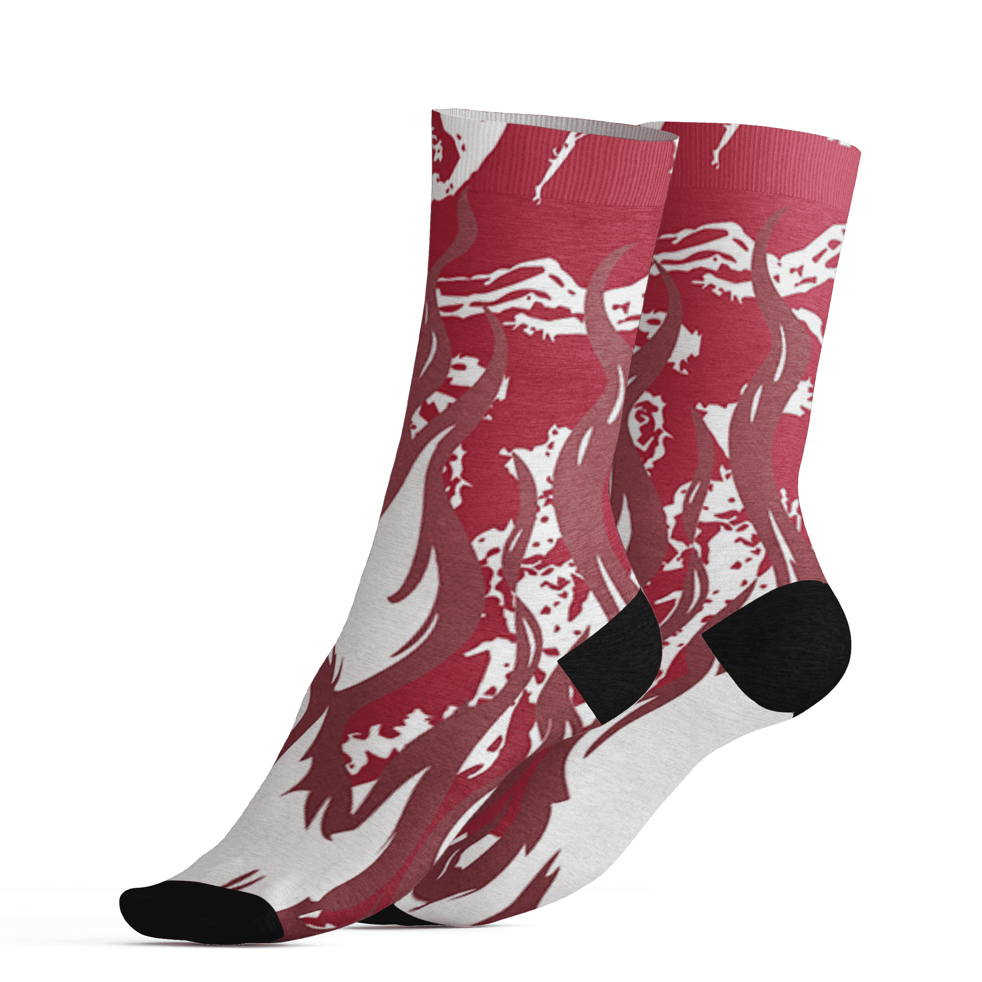 High 85 Metallic Burgundy 1s Socks Match BER Burn Fear 3D All-Over Print - NastyJamz