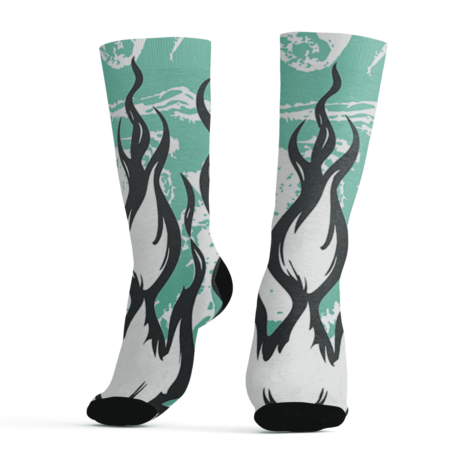 High OG Green Glow 1s Socks Match BER Burn Fear 3D All-Over Print - NastyJamz