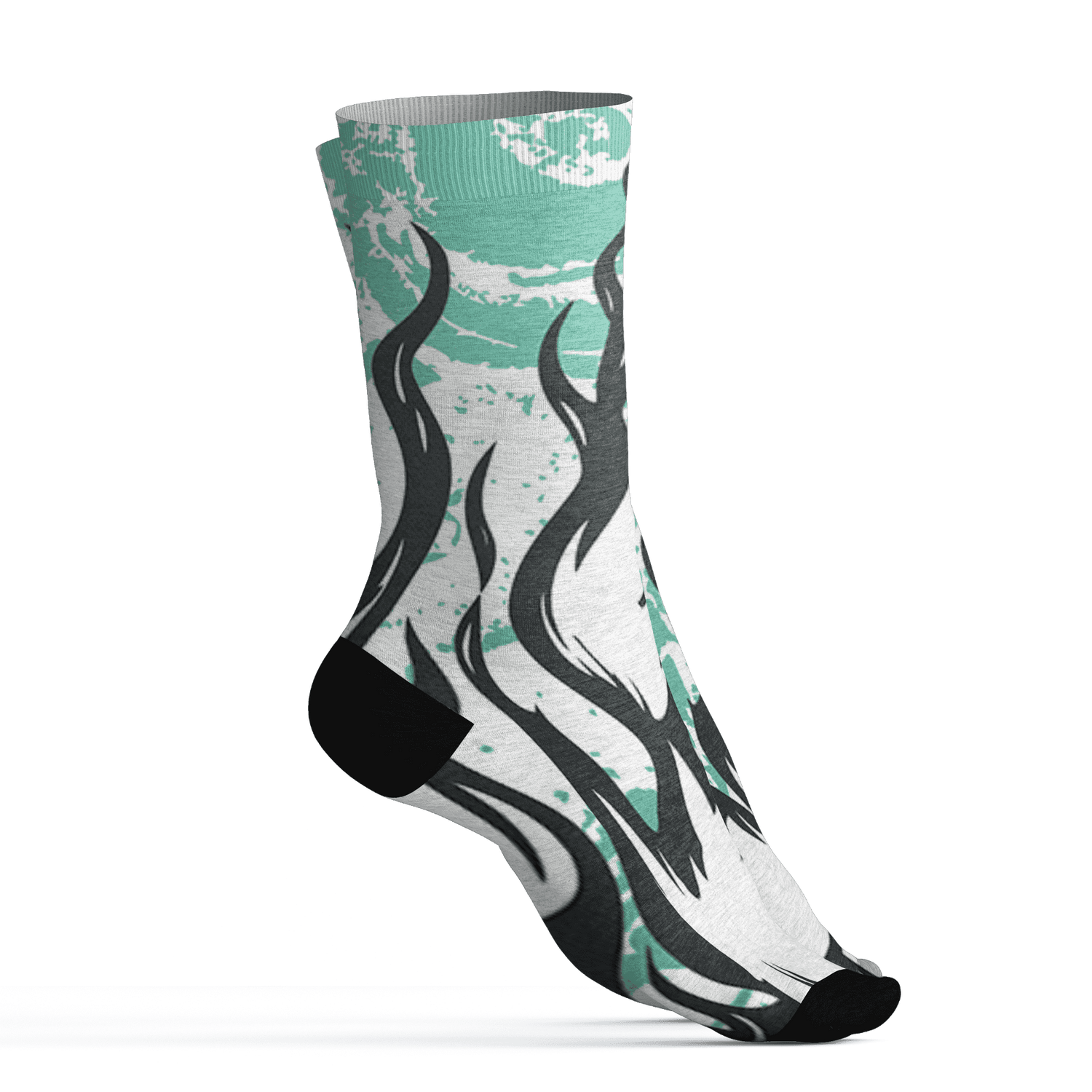 High OG Green Glow 1s Socks Match BER Burn Fear 3D All-Over Print - NastyJamz