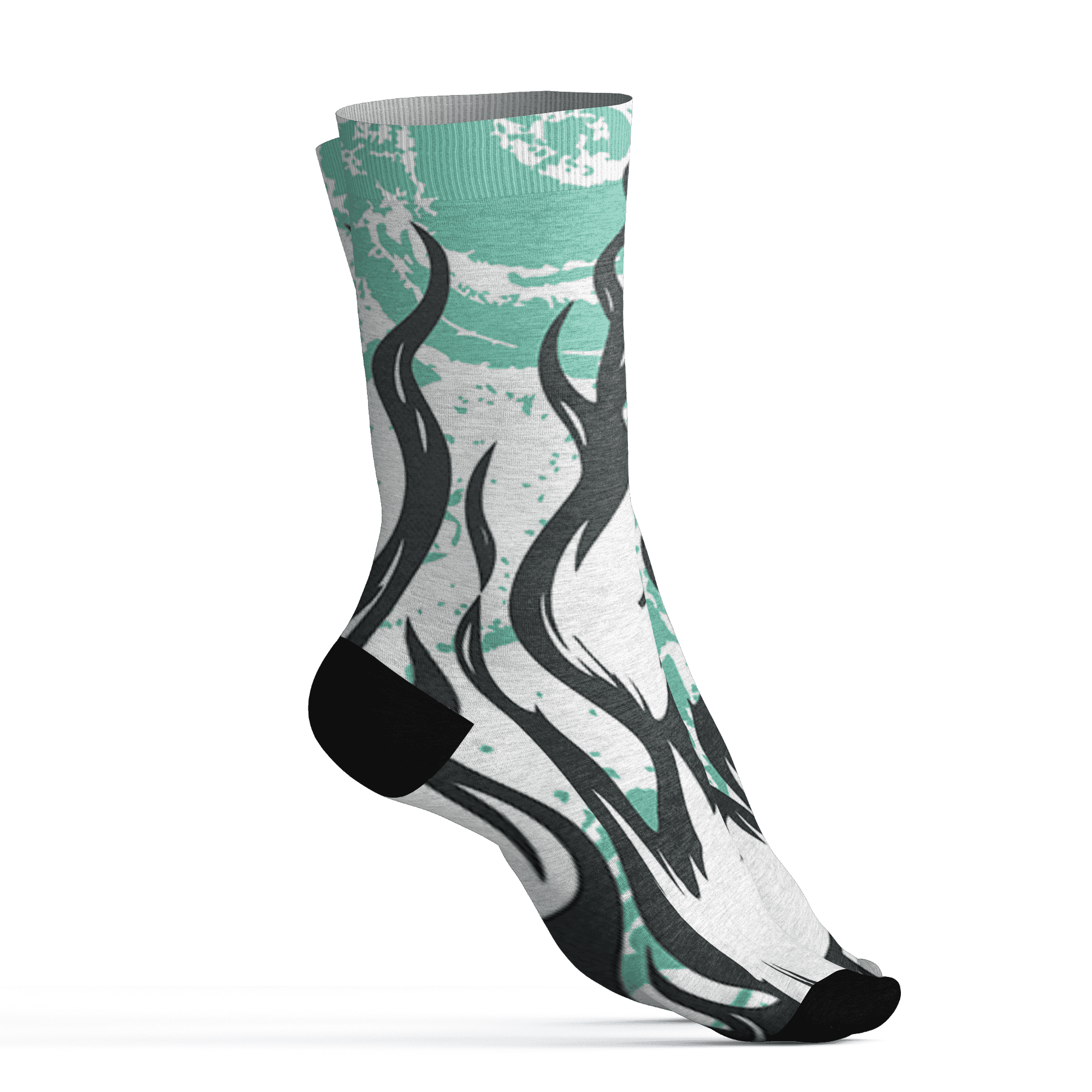 High OG Green Glow 1s Socks Match BER Burn Fear 3D All-Over Print - NastyJamz