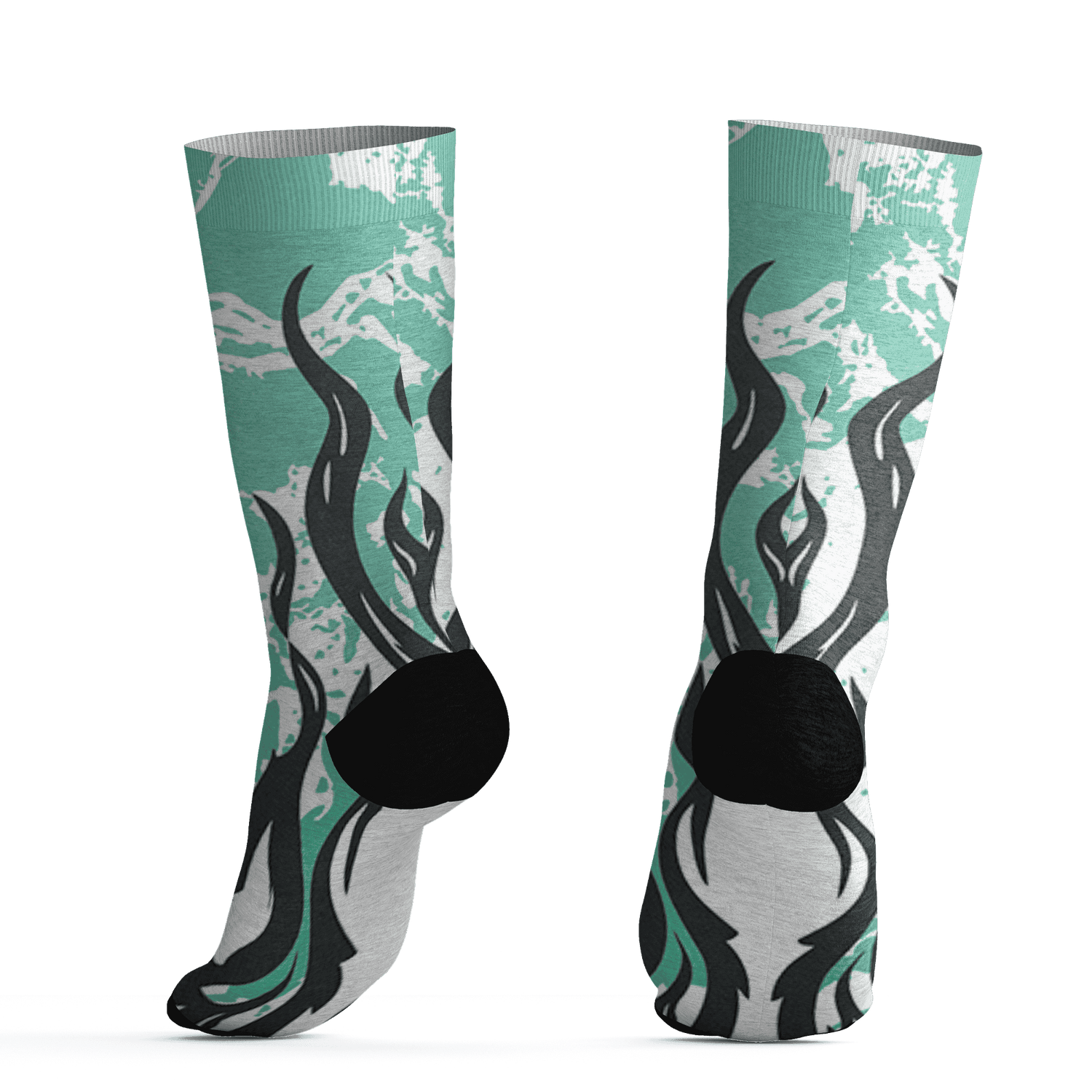 High OG Green Glow 1s Socks Match BER Burn Fear 3D All-Over Print - NastyJamz