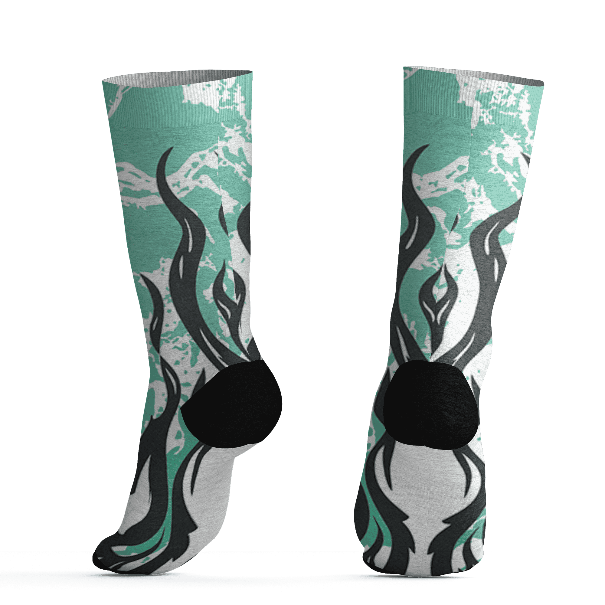 High OG Green Glow 1s Socks Match BER Burn Fear 3D All-Over Print - NastyJamz