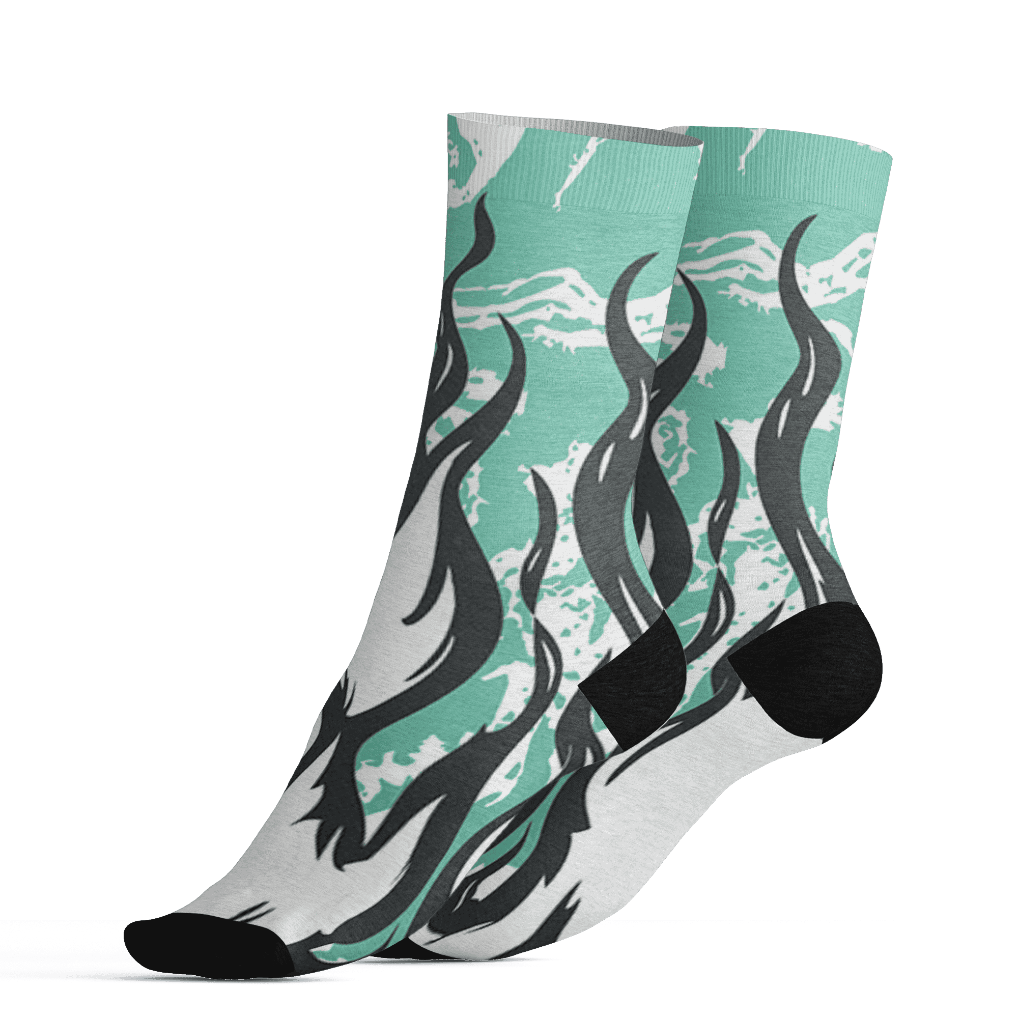 High OG Green Glow 1s Socks Match BER Burn Fear 3D All-Over Print - NastyJamz