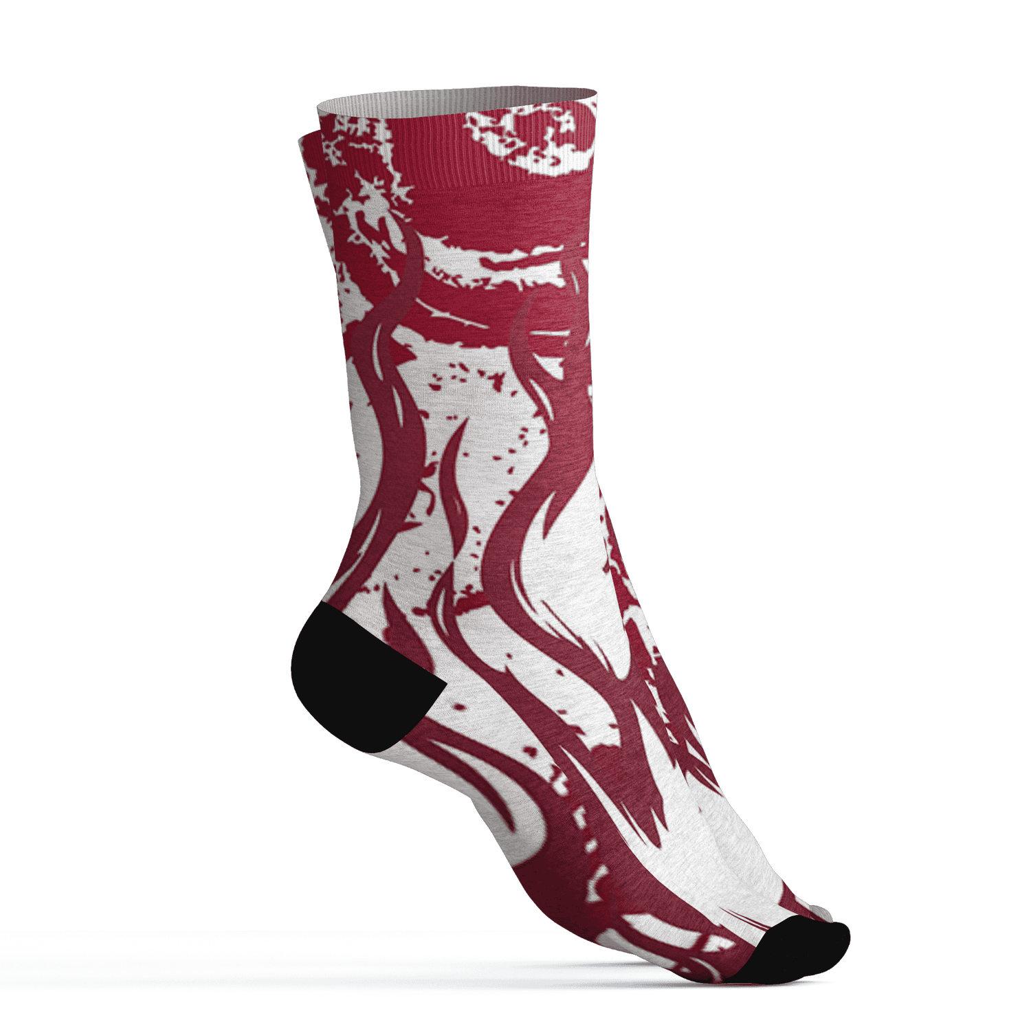 High White Team Red 1s Socks Match BER Burn Fear 3D All-Over Print - NastyJamz