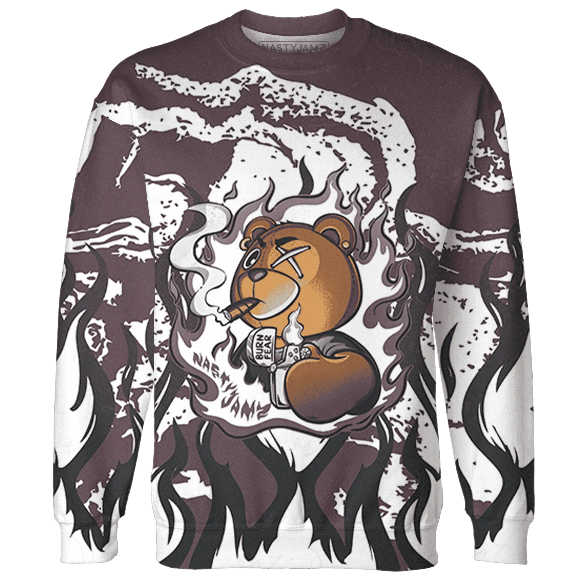 Burgundy-Crush-3s-Sweatshirt-Match-BER-Burn-Fear-3D