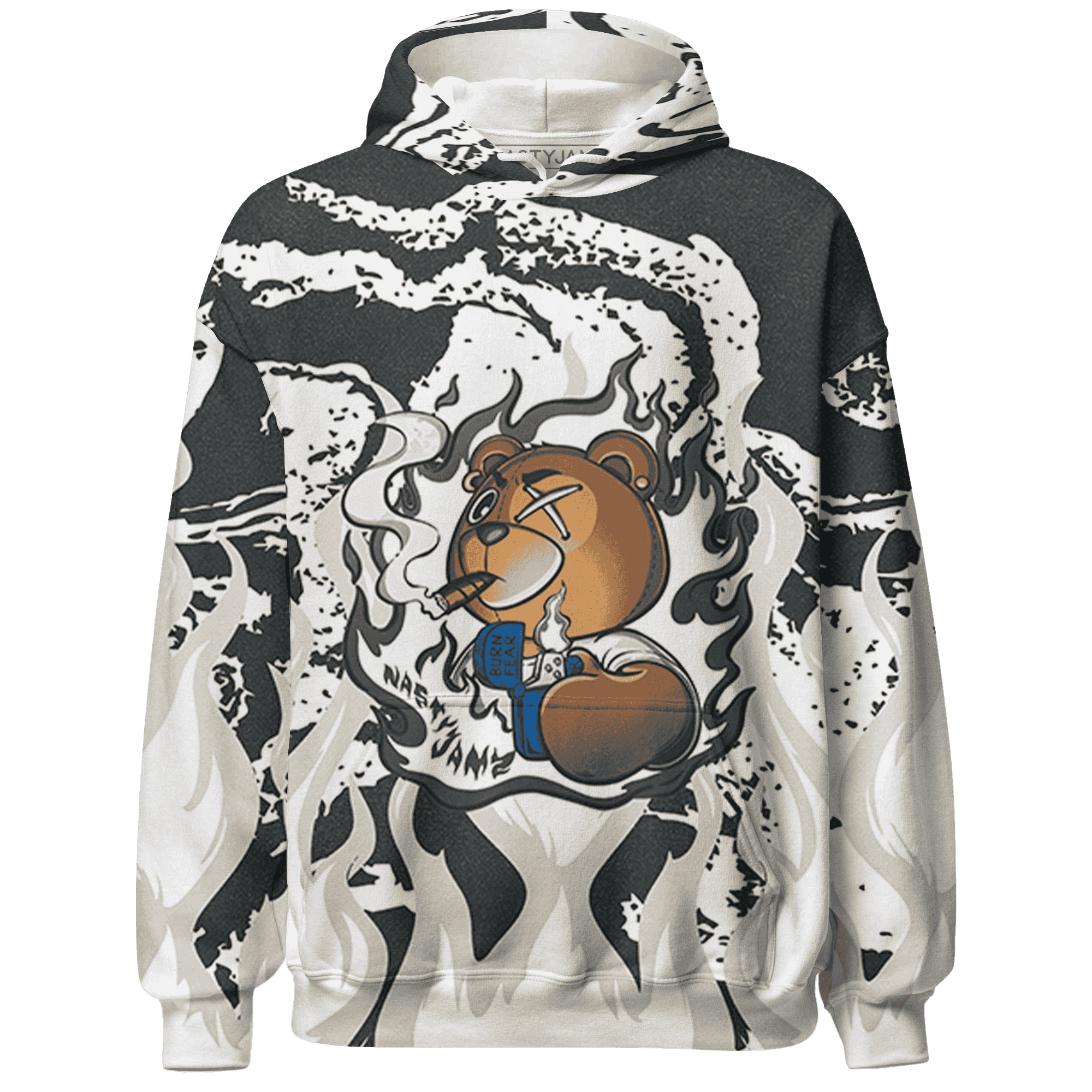 Quaiii 54 3s Hoodie Match BER Burn Fear 3D All-Over Print - NastyJamz
