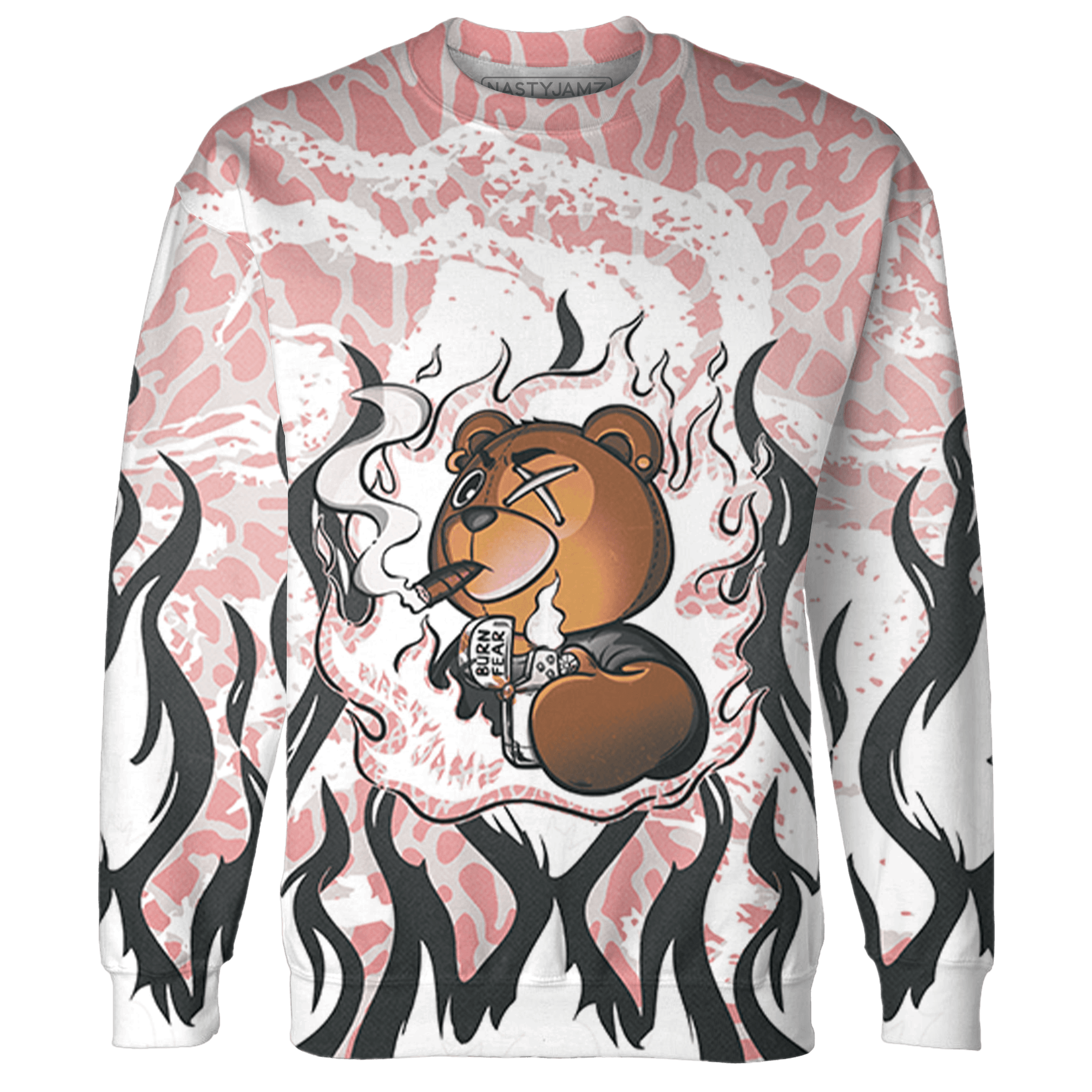 Red Stardust 3s Sweatshirt Match BER Burn Fear 3D All-Over Print - NastyJamz