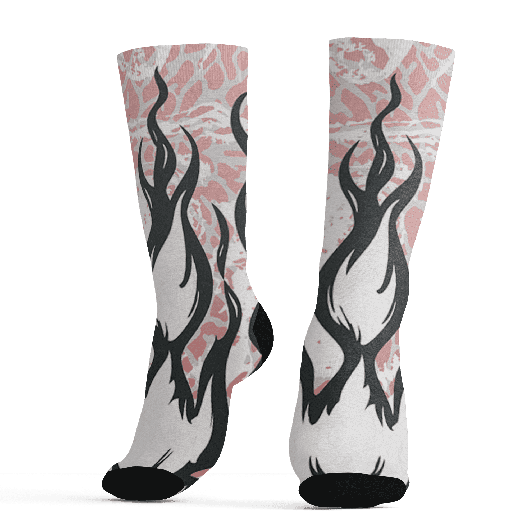 Red Stardust 3s Socks Match BER Burn Fear 3D All-Over Print - NastyJamz