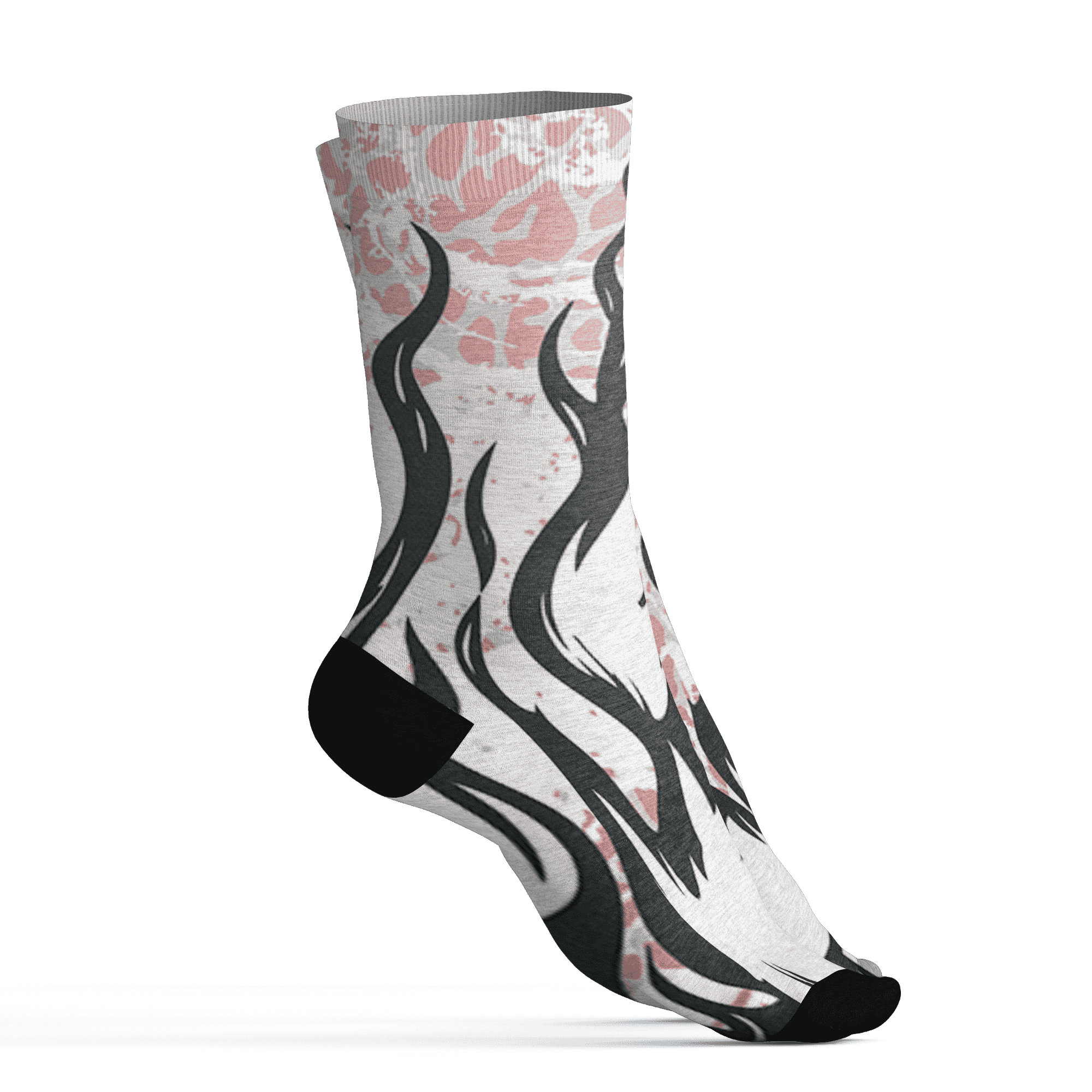 Red Stardust 3s Socks Match BER Burn Fear 3D All-Over Print - NastyJamz