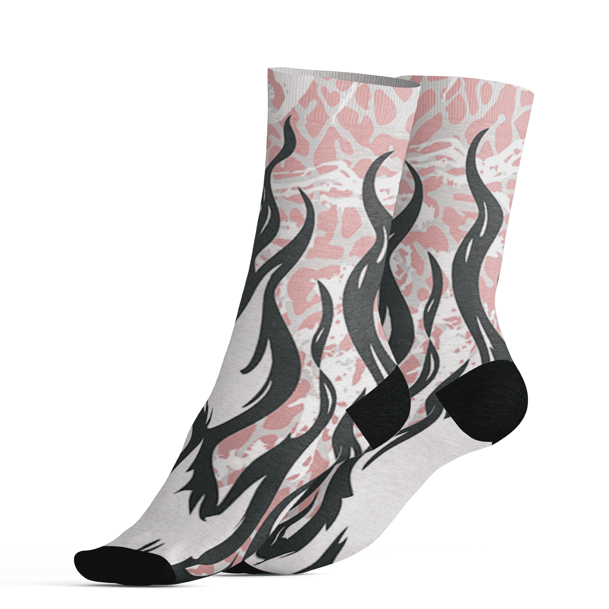 Red Stardust 3s Socks Match BER Burn Fear 3D All-Over Print - NastyJamz