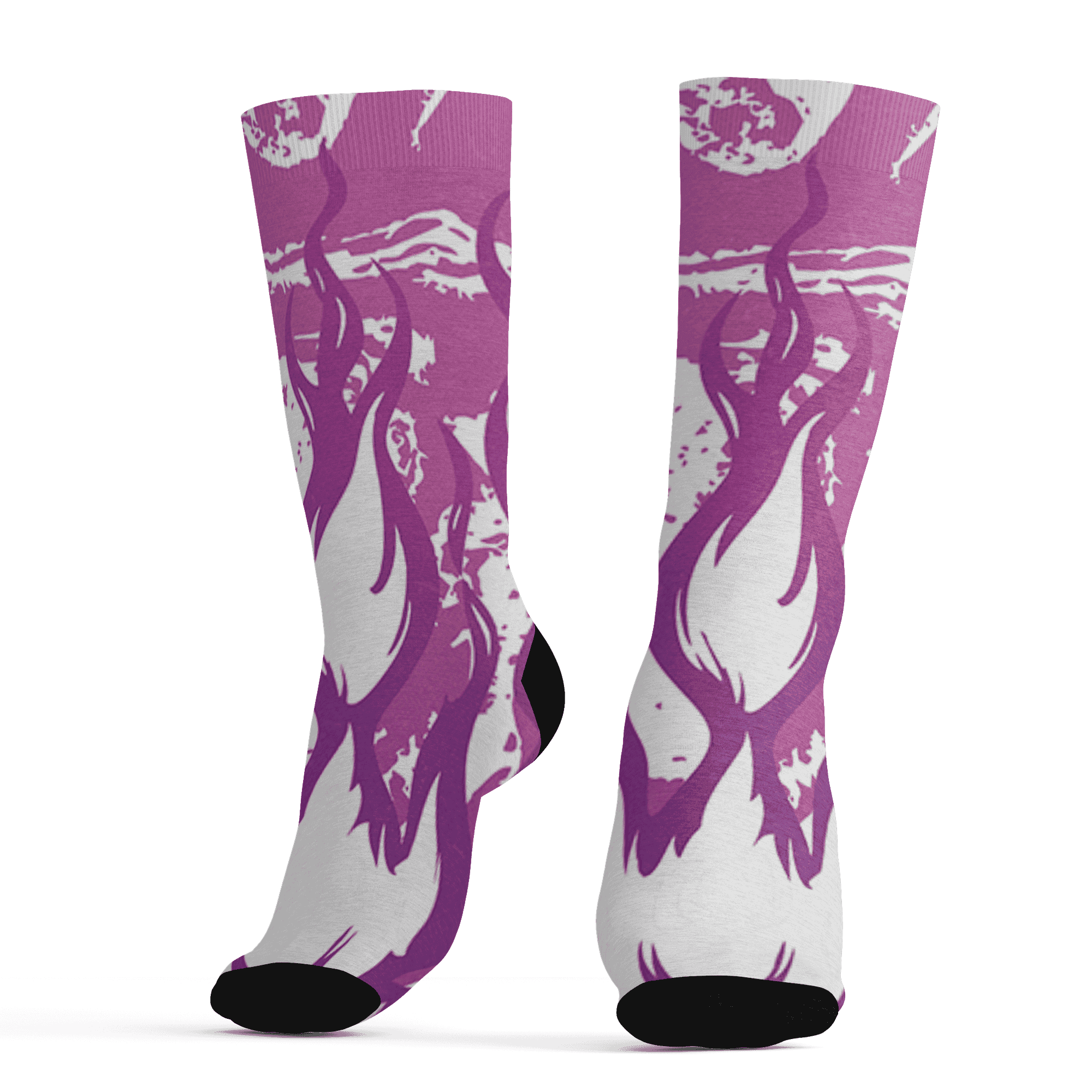 GS Hyper Violet 4s Socks Match BER Burn Fear 3D All-Over Print - NastyJamz