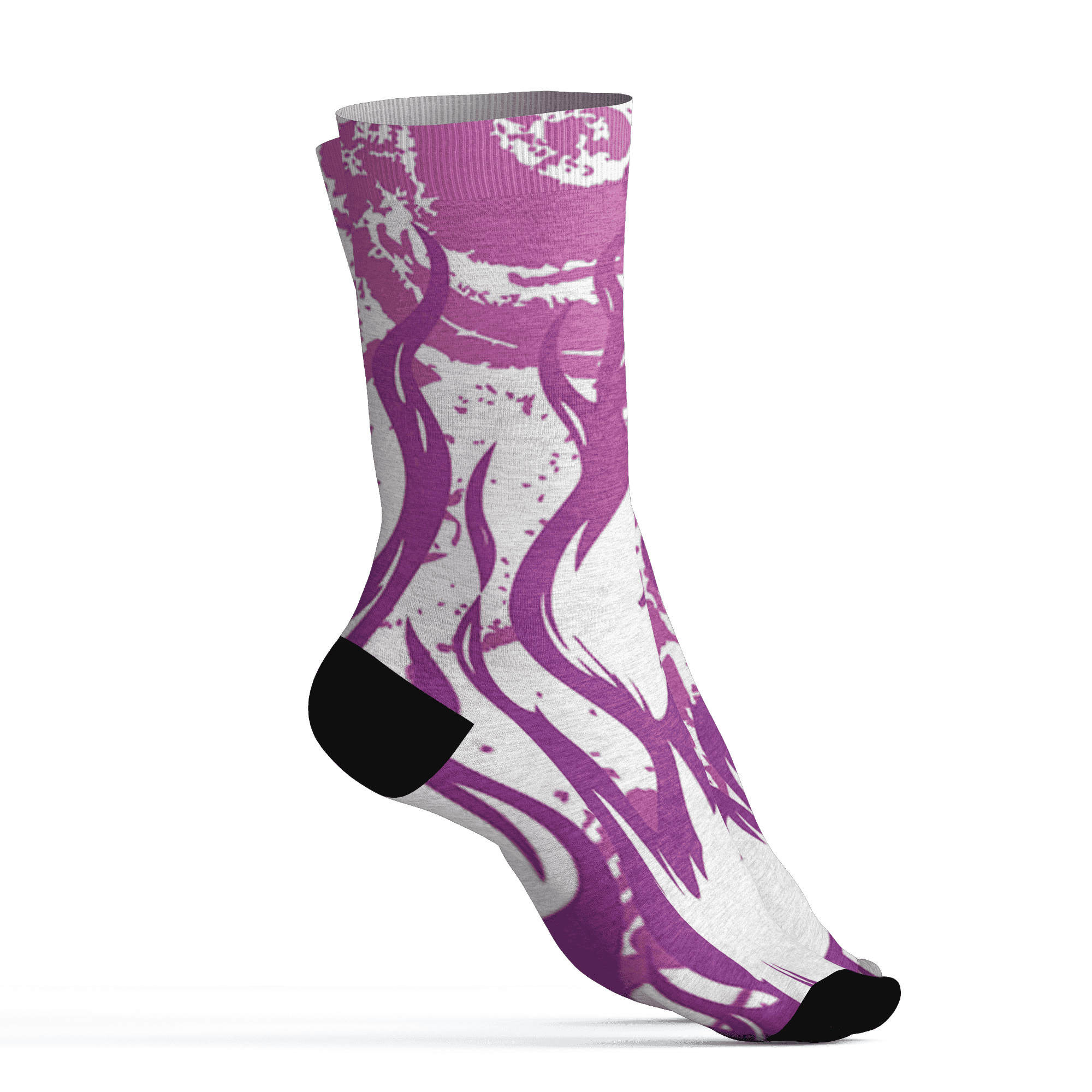 GS Hyper Violet 4s Socks Match BER Burn Fear 3D All-Over Print - NastyJamz
