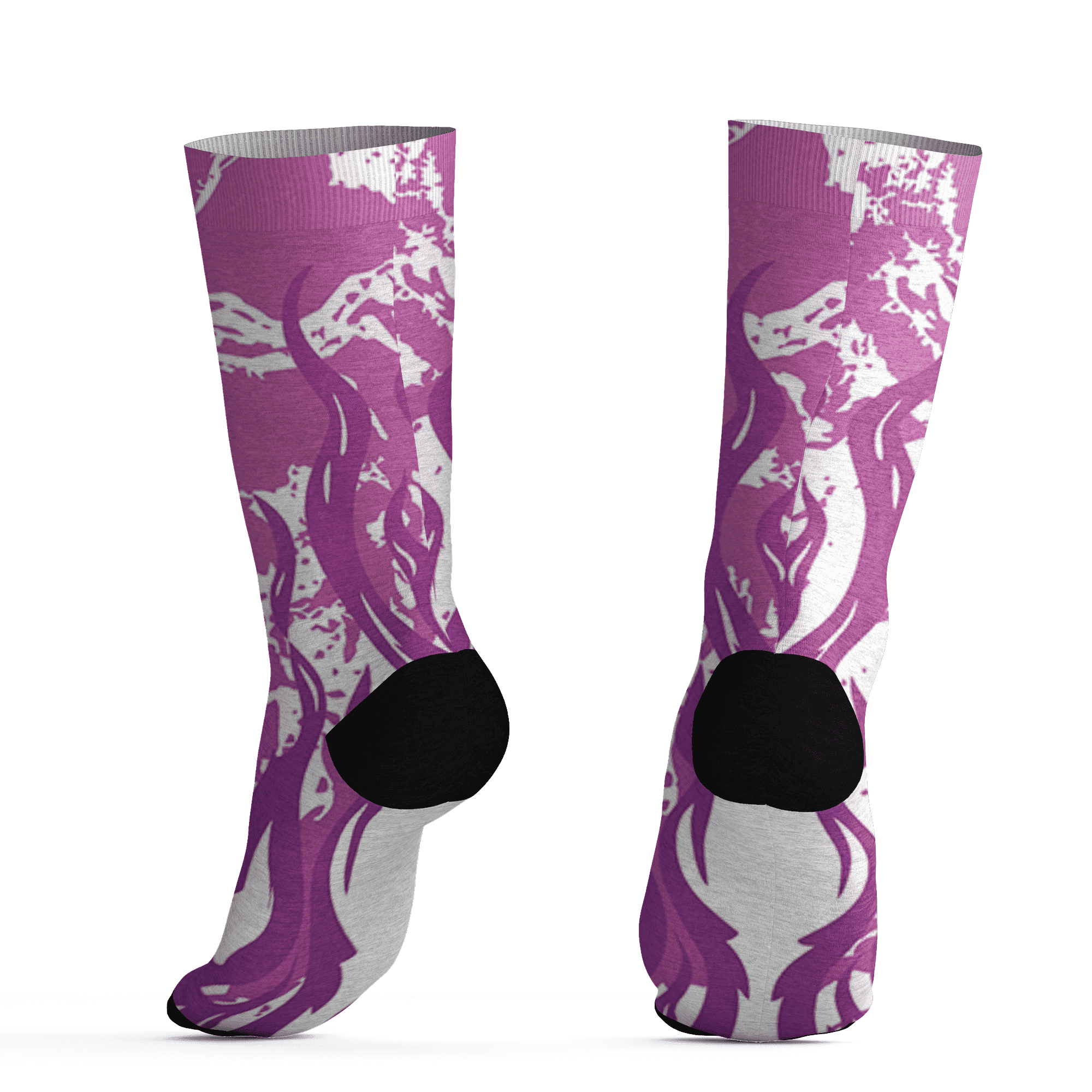 GS Hyper Violet 4s Socks Match BER Burn Fear 3D All-Over Print - NastyJamz