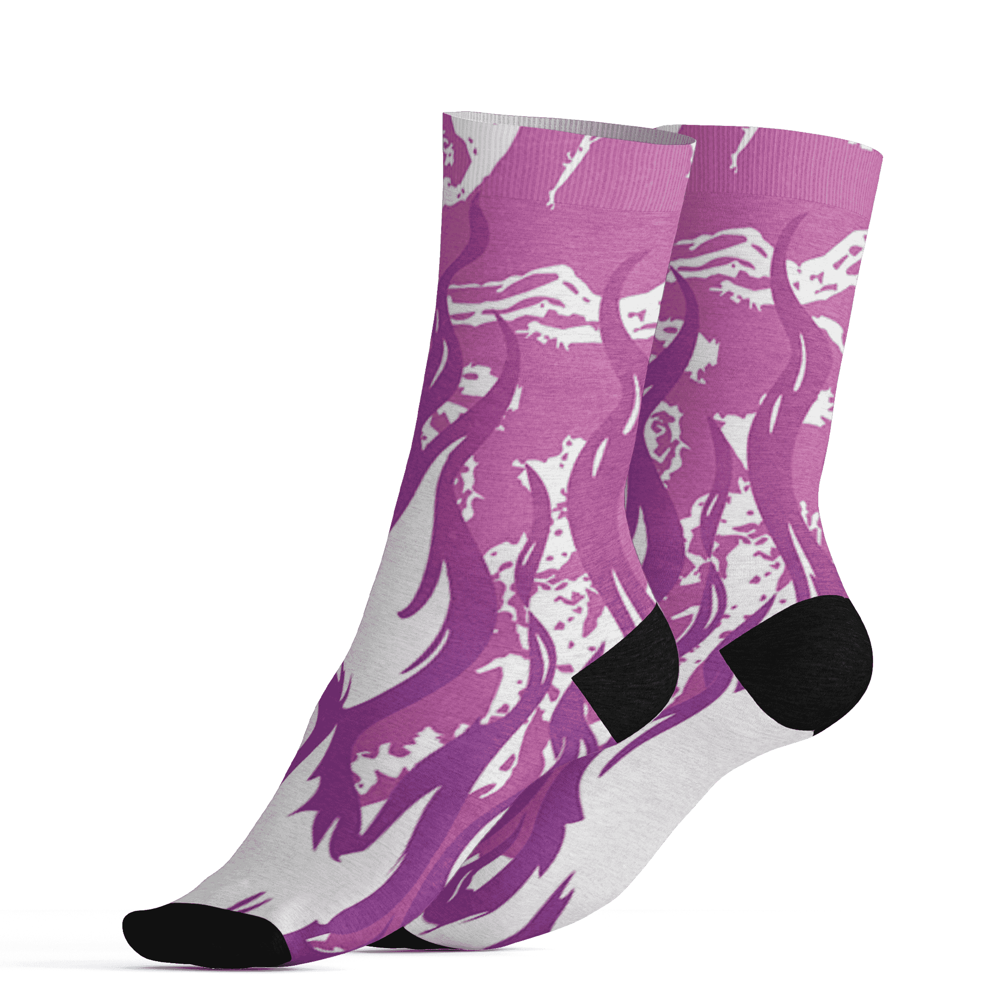GS Hyper Violet 4s Socks Match BER Burn Fear 3D All-Over Print - NastyJamz