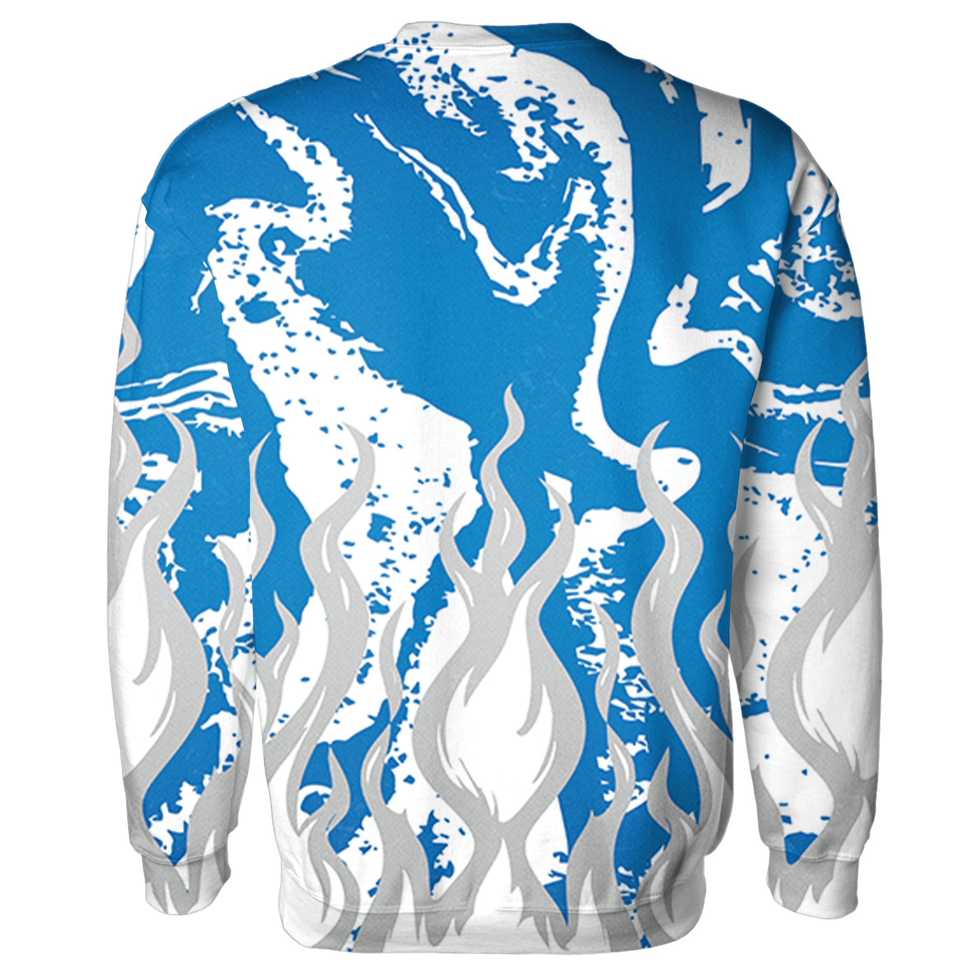 Industrial Blue 4s Sweatshirt Match BER Burn Fear 3D All-Over Print - NastyJamz