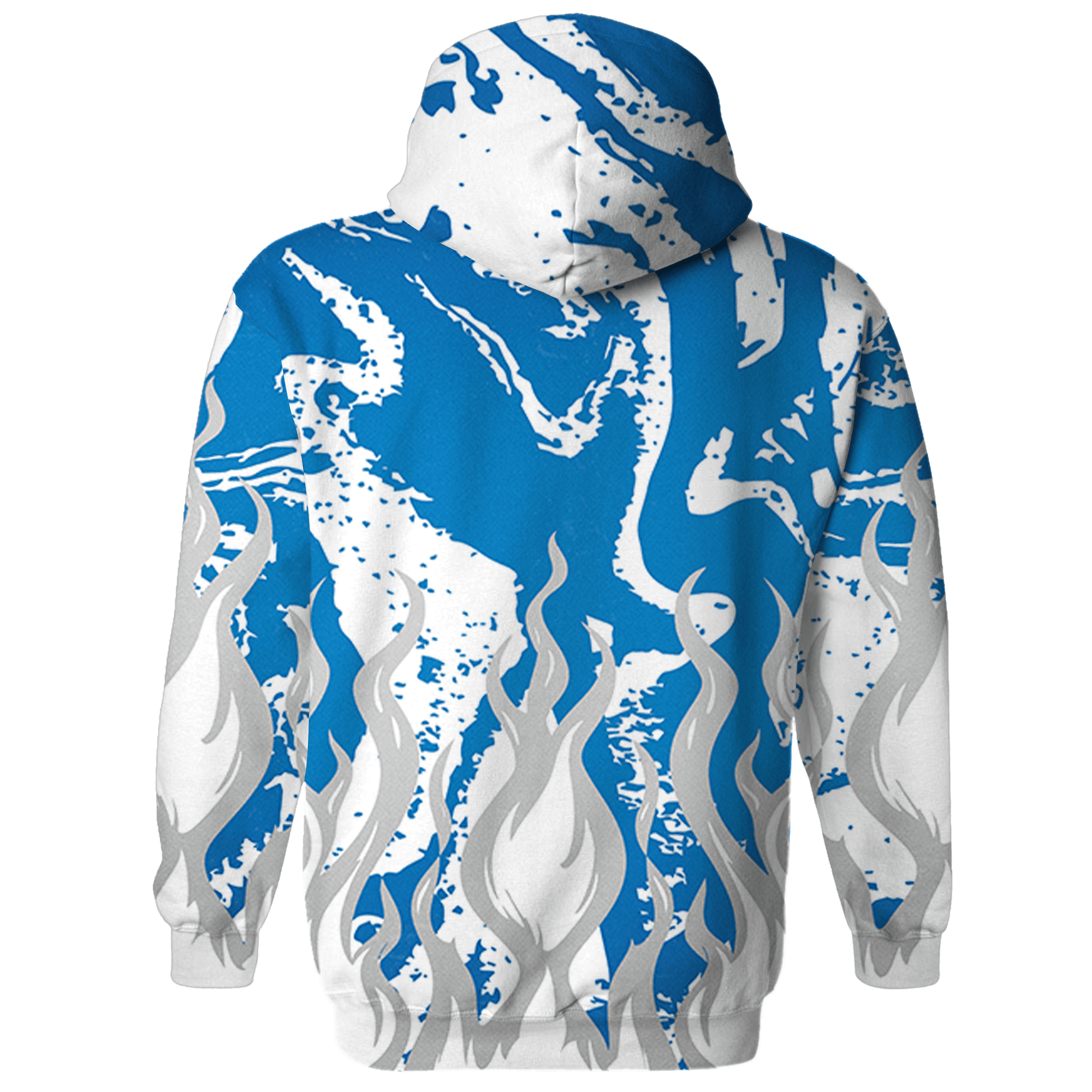 Industrial Blue 4s Hoodie Match BER Burn Fear 3D All-Over Print - NastyJamz