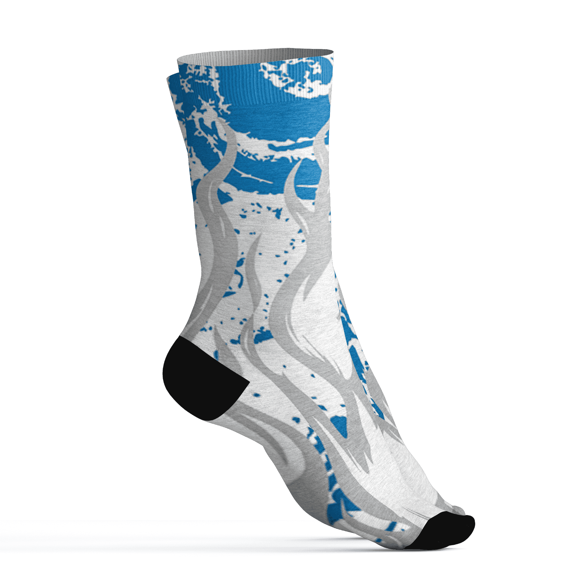Industrial Blue 4s Socks Match BER Burn Fear 3D All-Over Print - NastyJamz