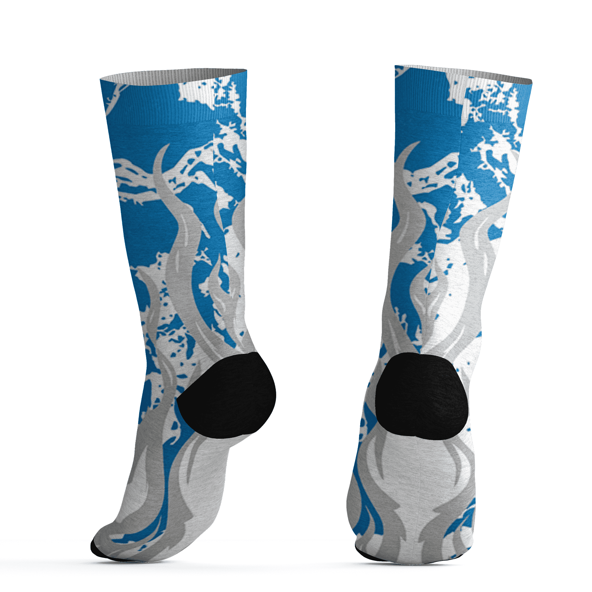 Industrial Blue 4s Socks Match BER Burn Fear 3D All-Over Print - NastyJamz