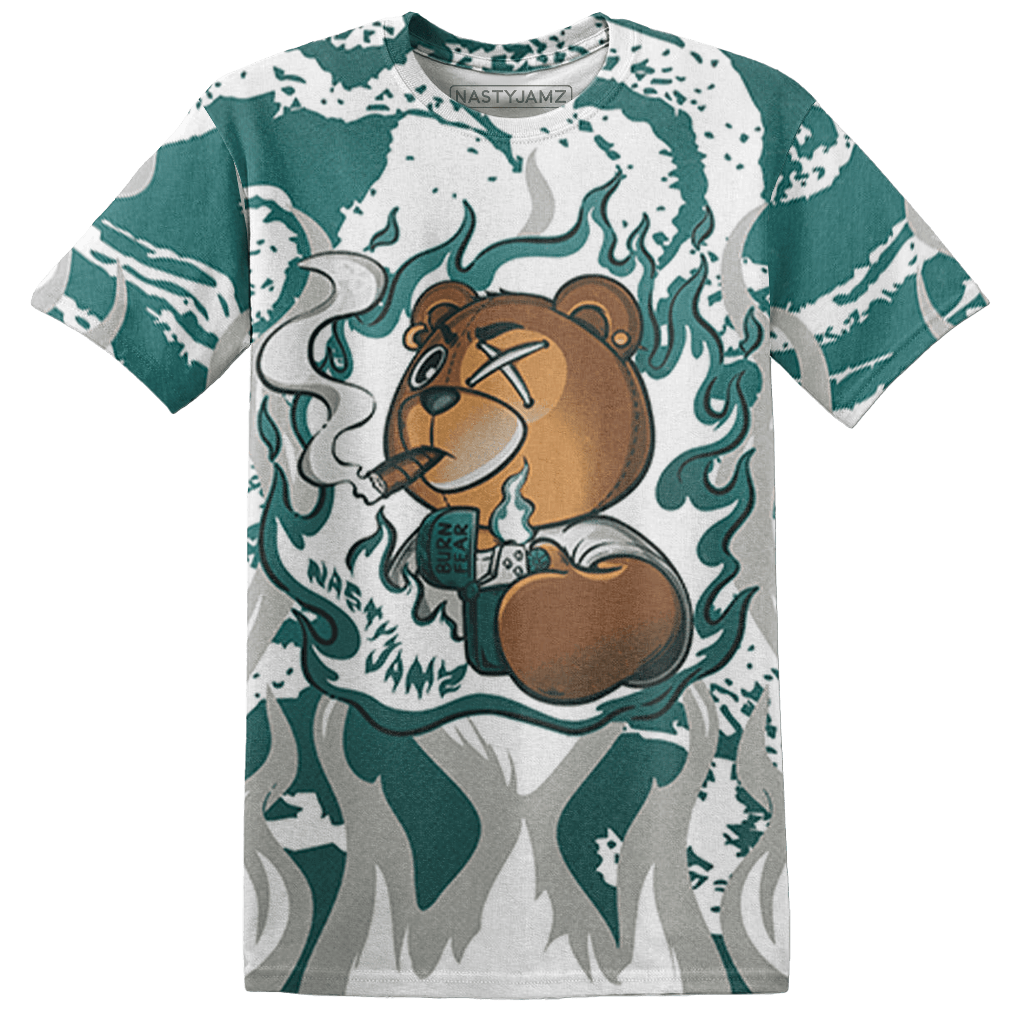 Oxidized Green 4s T Shirt Match BER Burn Fear 3D All-Over Print - NastyJamz