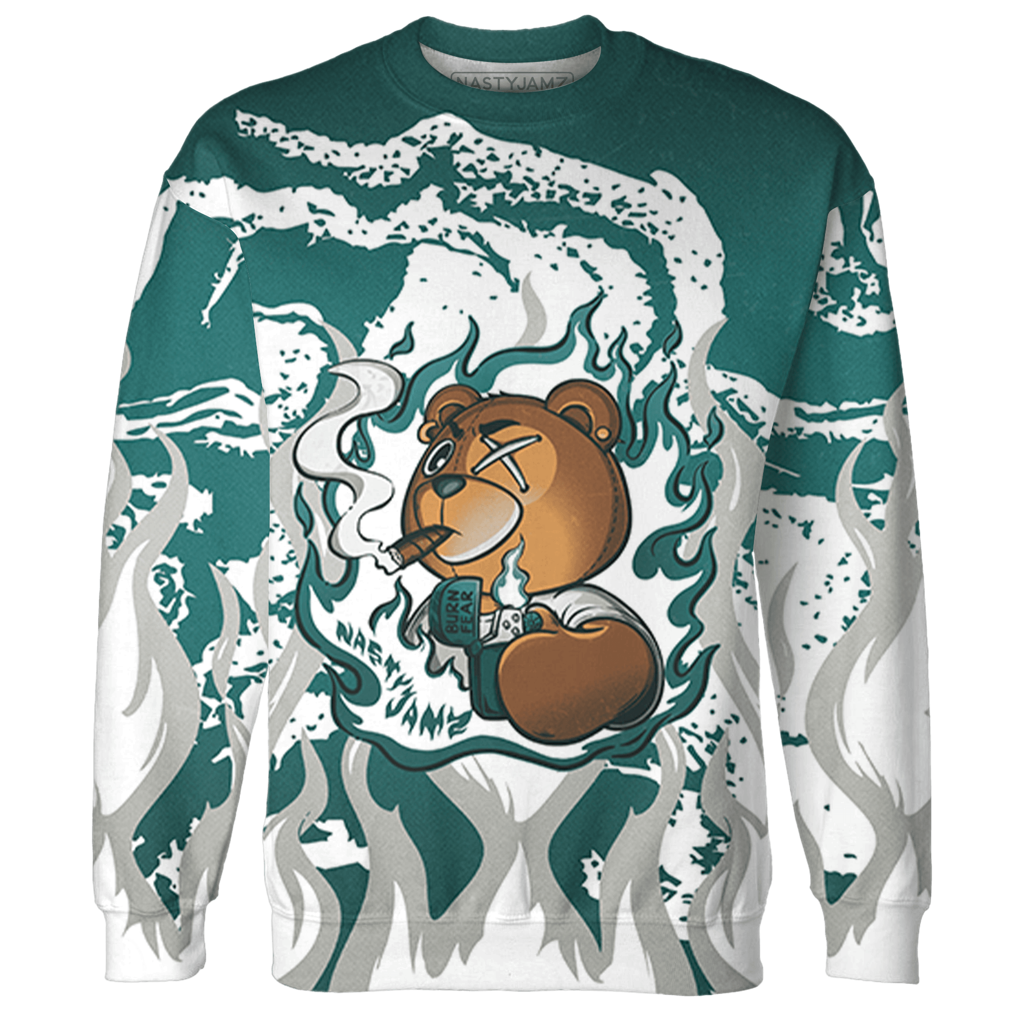 Oxidized Green 4s Sweatshirt Match BER Burn Fear 3D All-Over Print - NastyJamz
