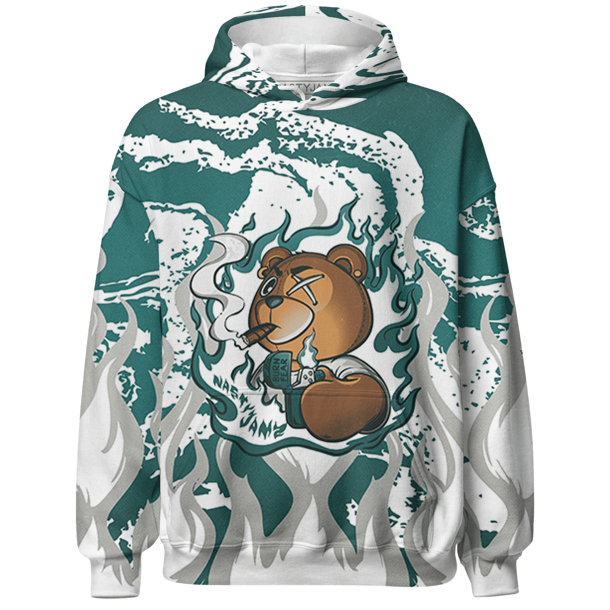 Oxidized Green 4s Hoodie Match BER Burn Fear 3D All-Over Print - NastyJamz