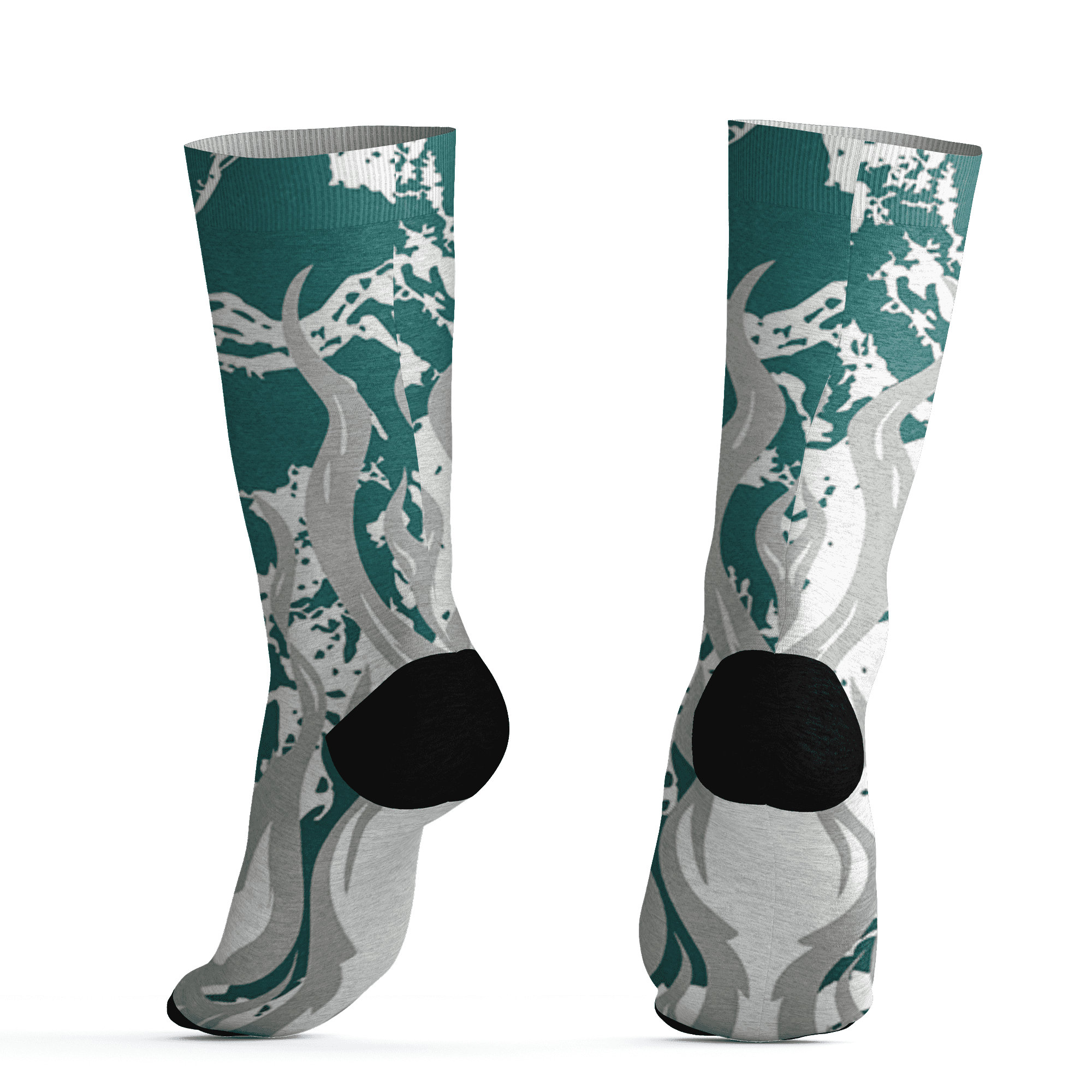 Oxidized Green 4s Socks Match BER Burn Fear 3D All-Over Print - NastyJamz